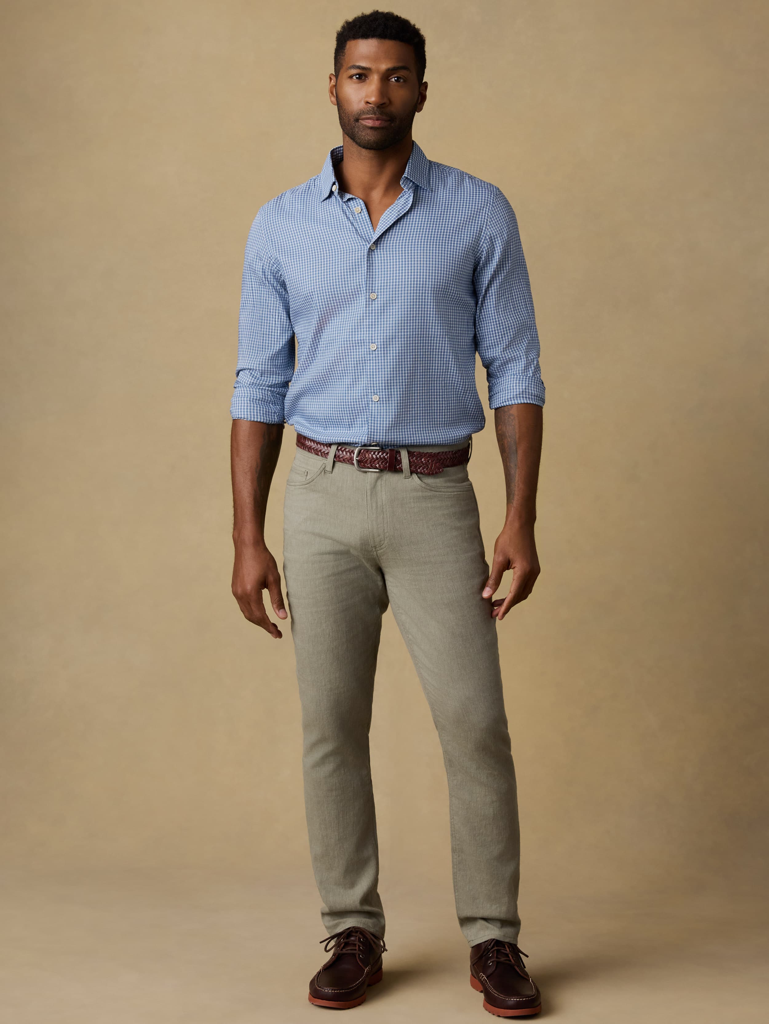 Movement™ Monterey Shirt - White Blue Check | Faherty Brand