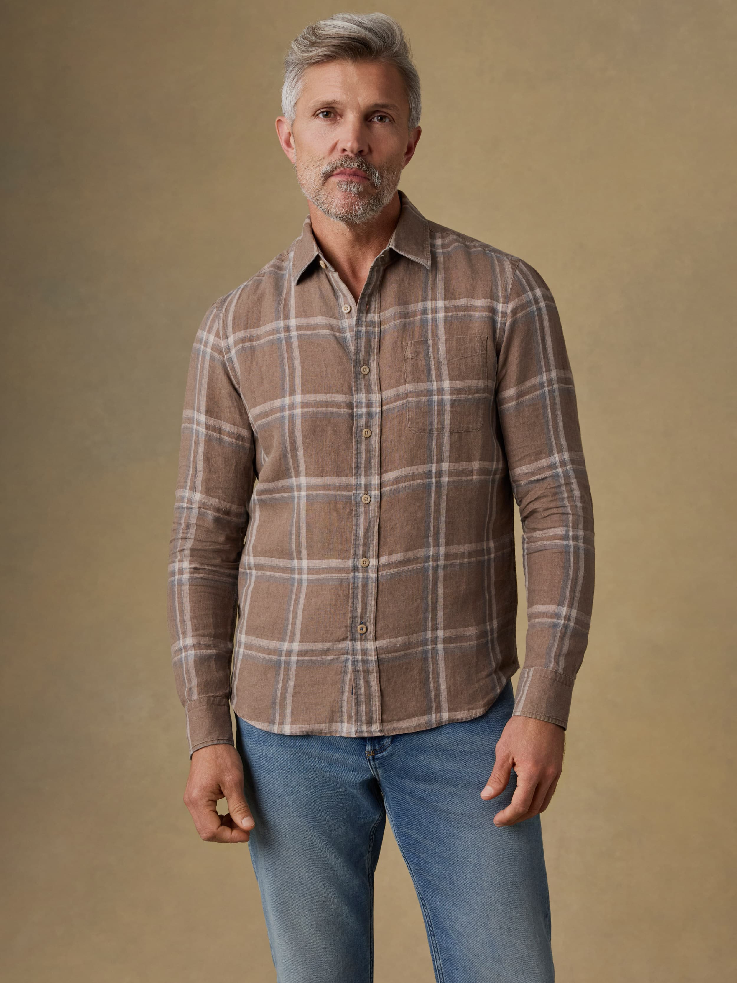 Laguna Linen Shirt - Driftwood Coast Plaid | Faherty Brand