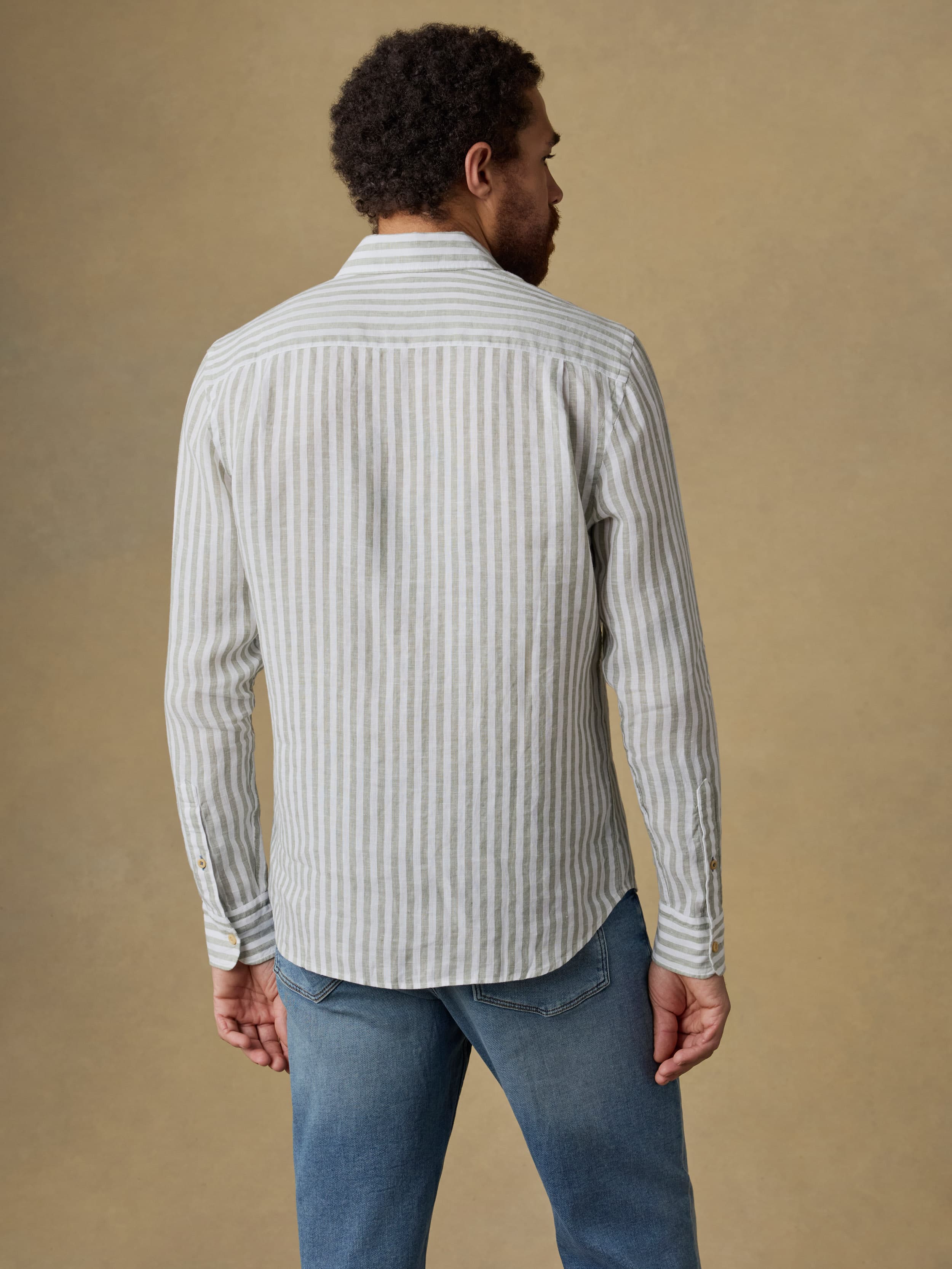 Laguna Linen Shirt - Green Hill Stripe | Faherty Brand