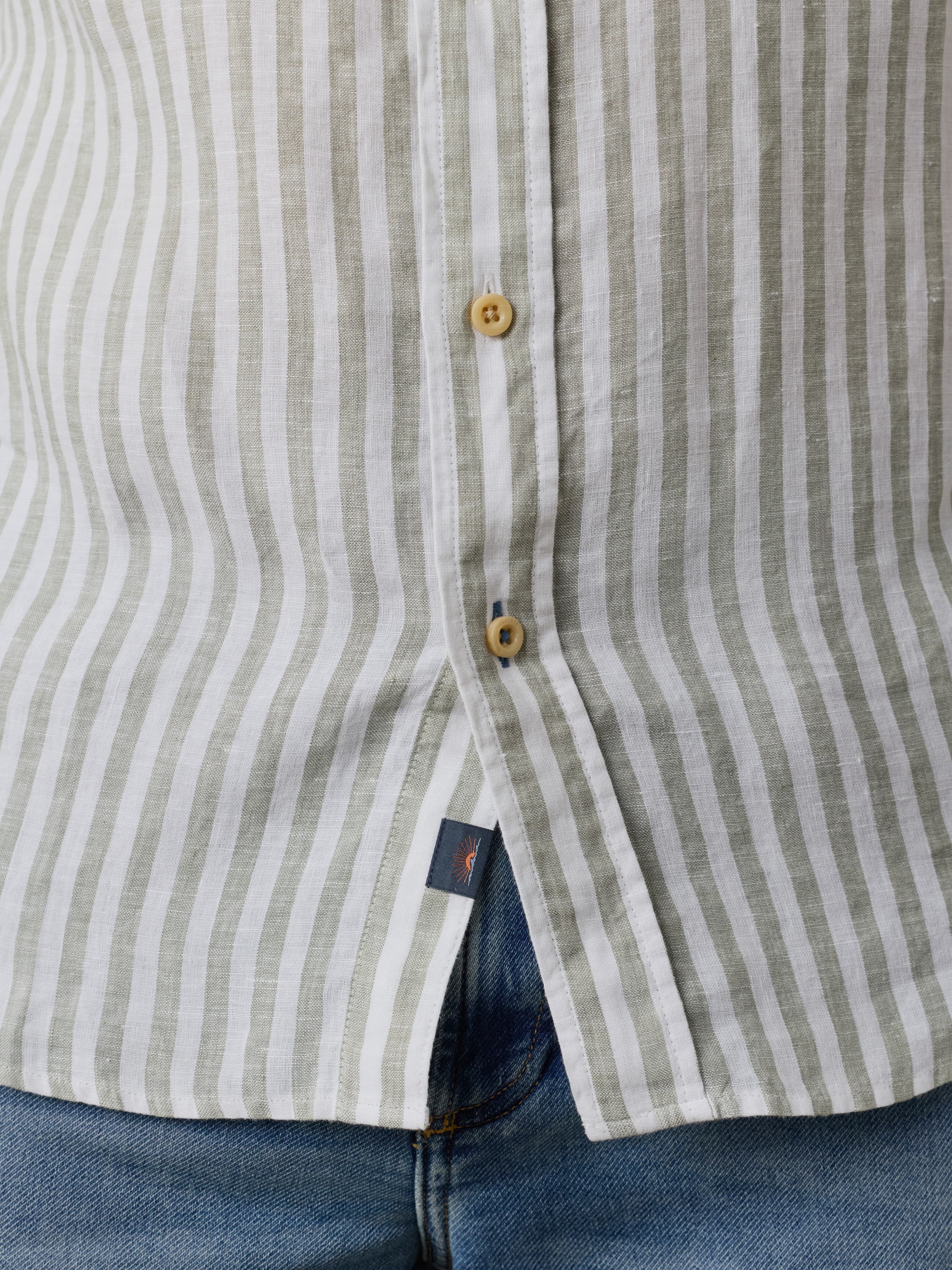 Laguna Linen Shirt - Green Hill Stripe | Faherty Brand