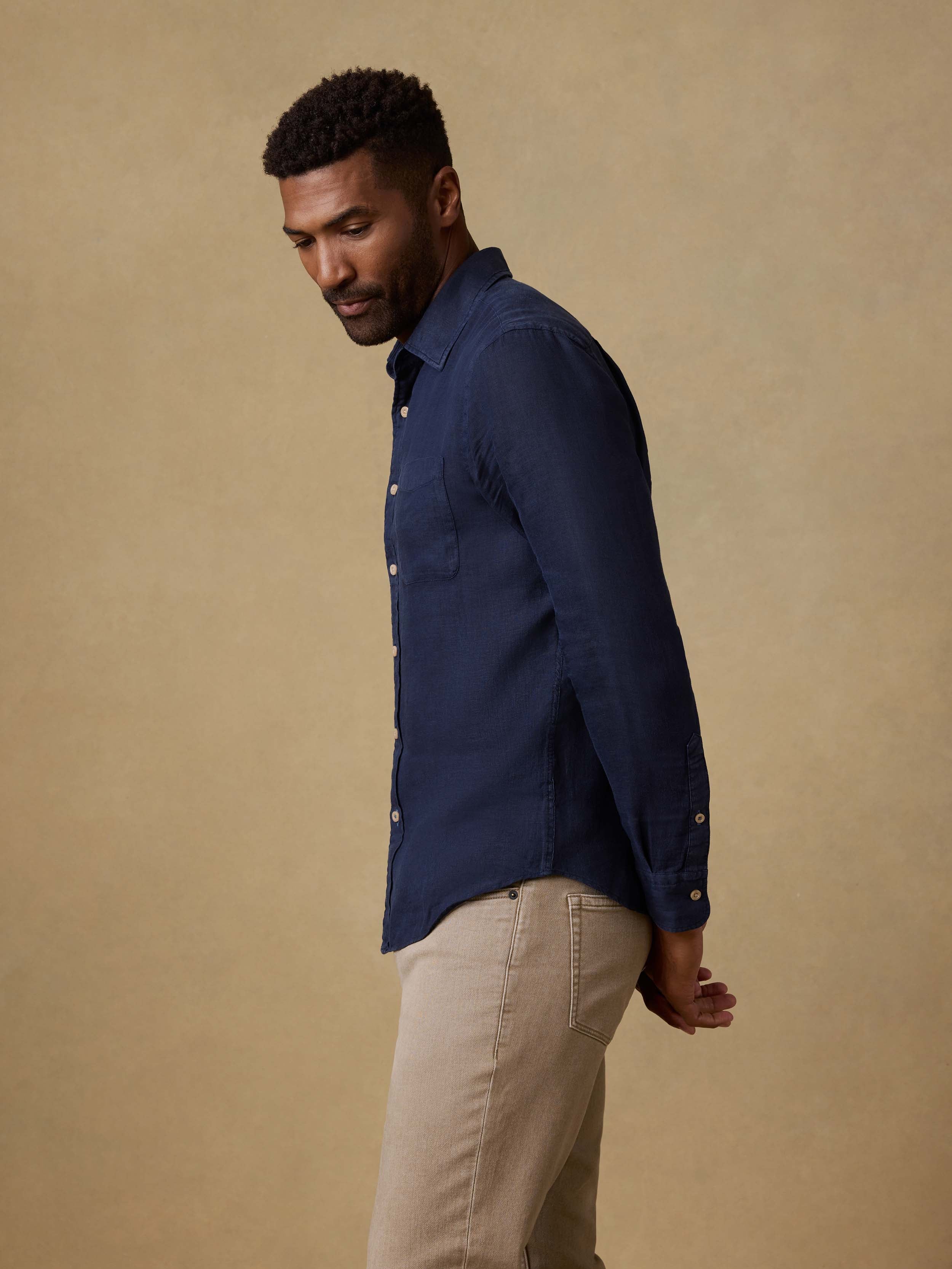 Laguna Linen Shirt - Island Navy | Faherty Brand