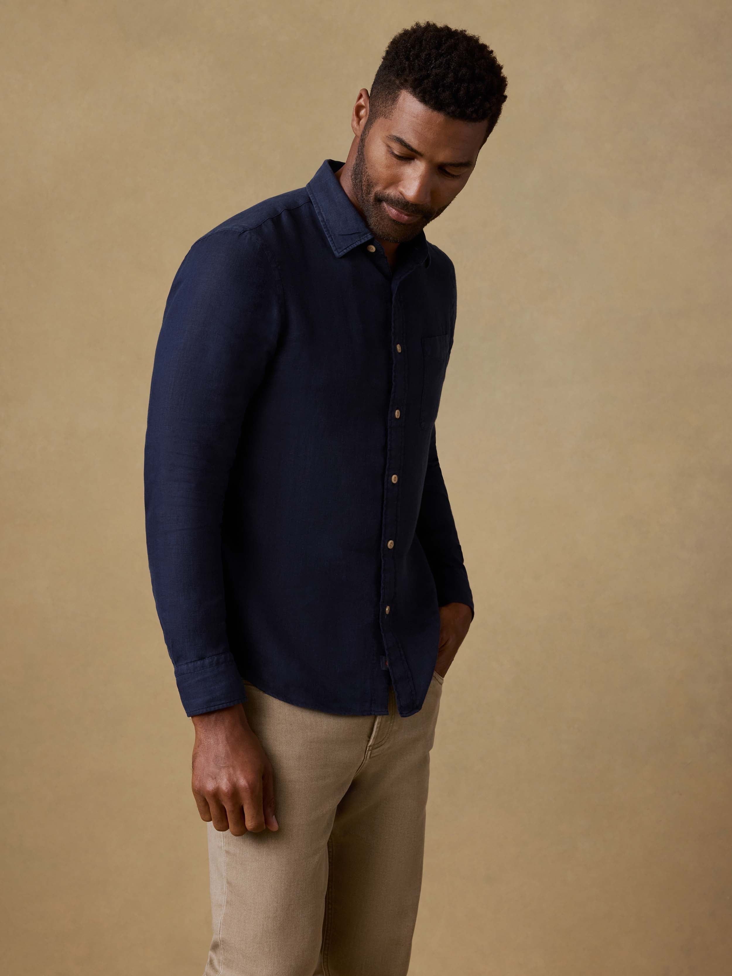 Laguna Linen Shirt - Island Navy | Faherty Brand