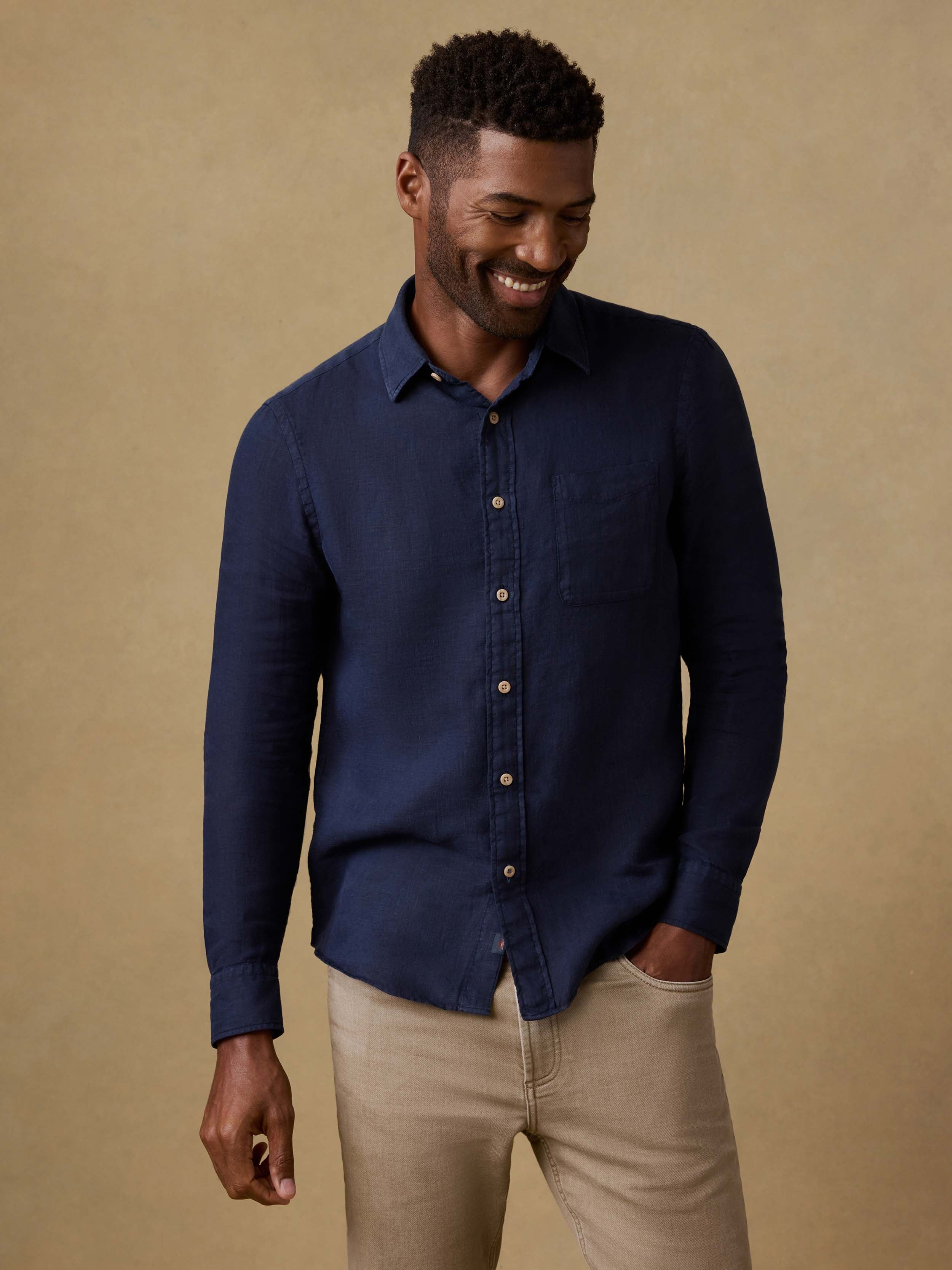 Laguna Linen Shirt - Island Navy | Faherty Brand