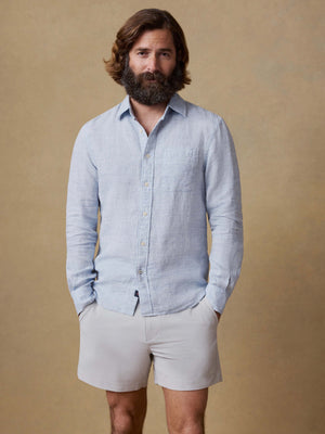 Laguna Linen Shirt - Light Blue Melange
