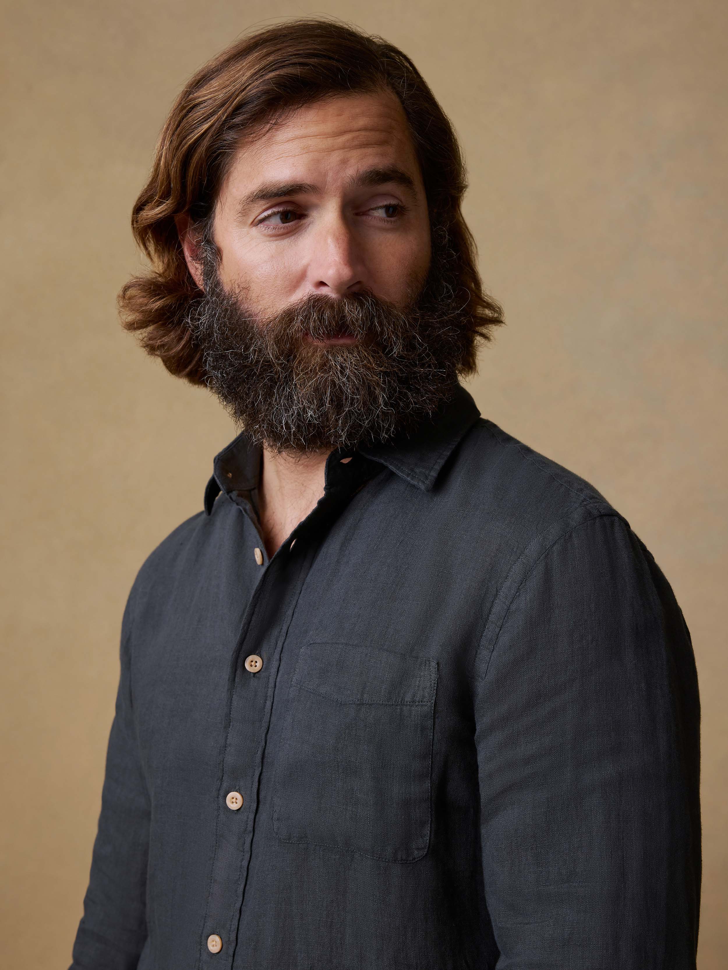 Laguna Linen Shirt - Washed Black | Faherty Brand