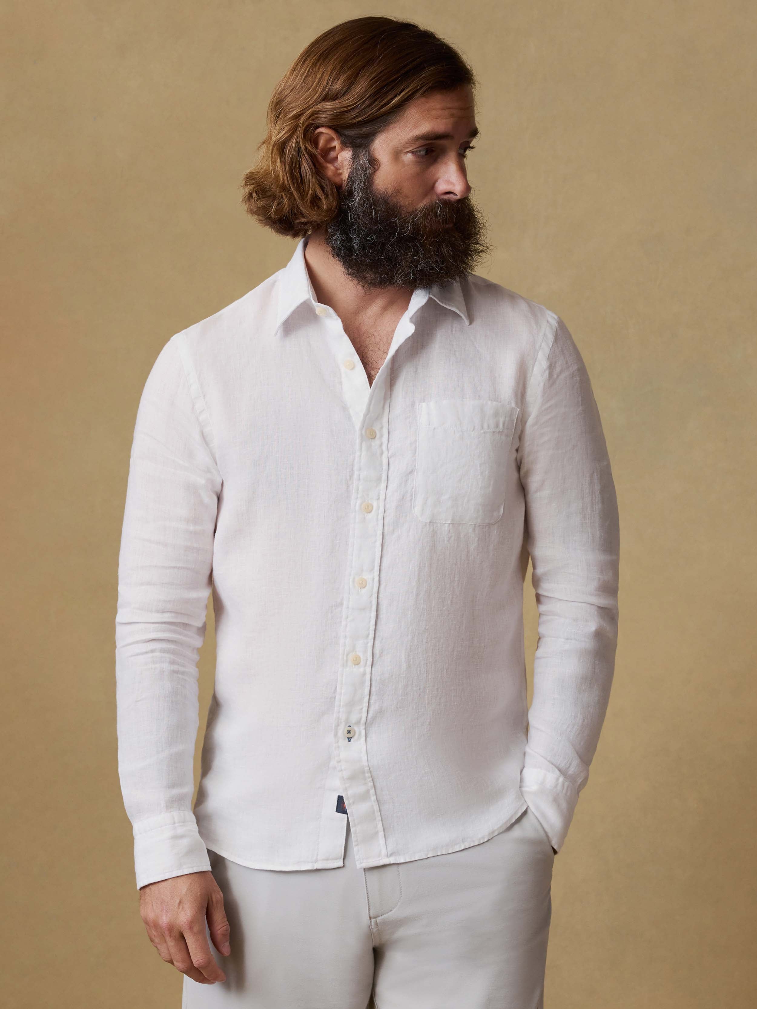 Laguna Linen Shirt - White | Faherty Brand