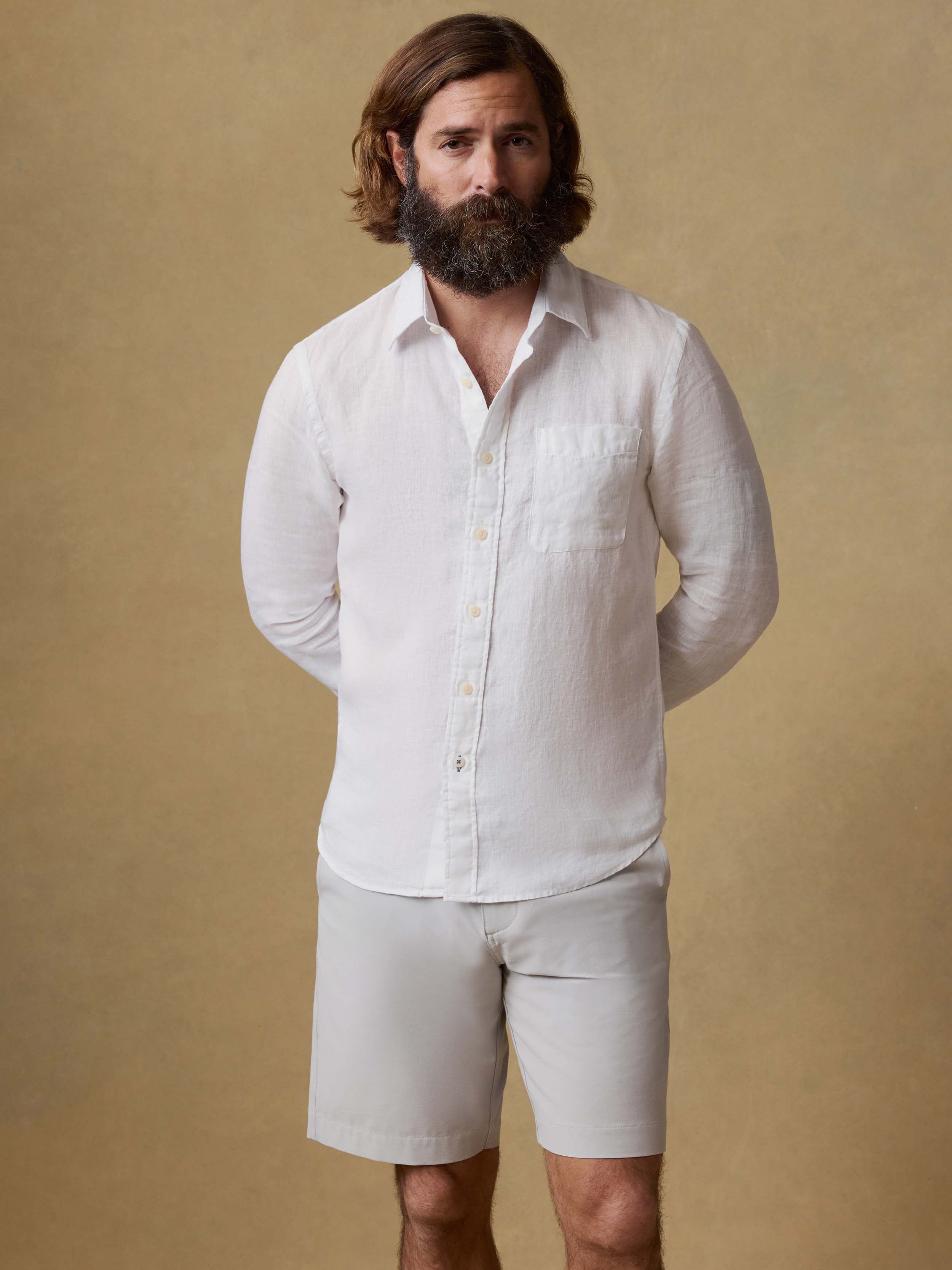 Laguna Linen Shirt - White | Faherty Brand