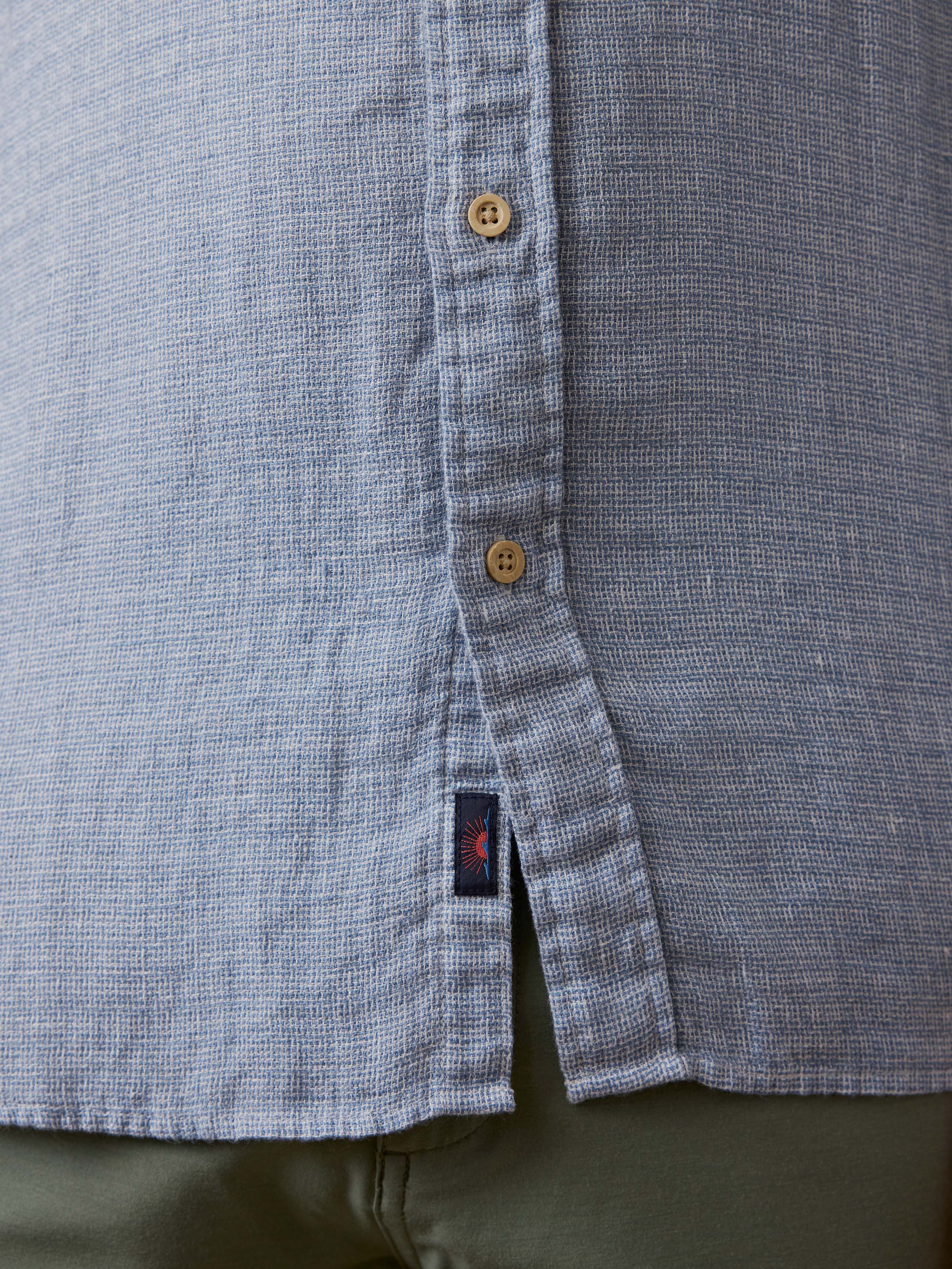 Short-Sleeve Palma Linen Shirt - Blue Basketweave | Faherty Brand