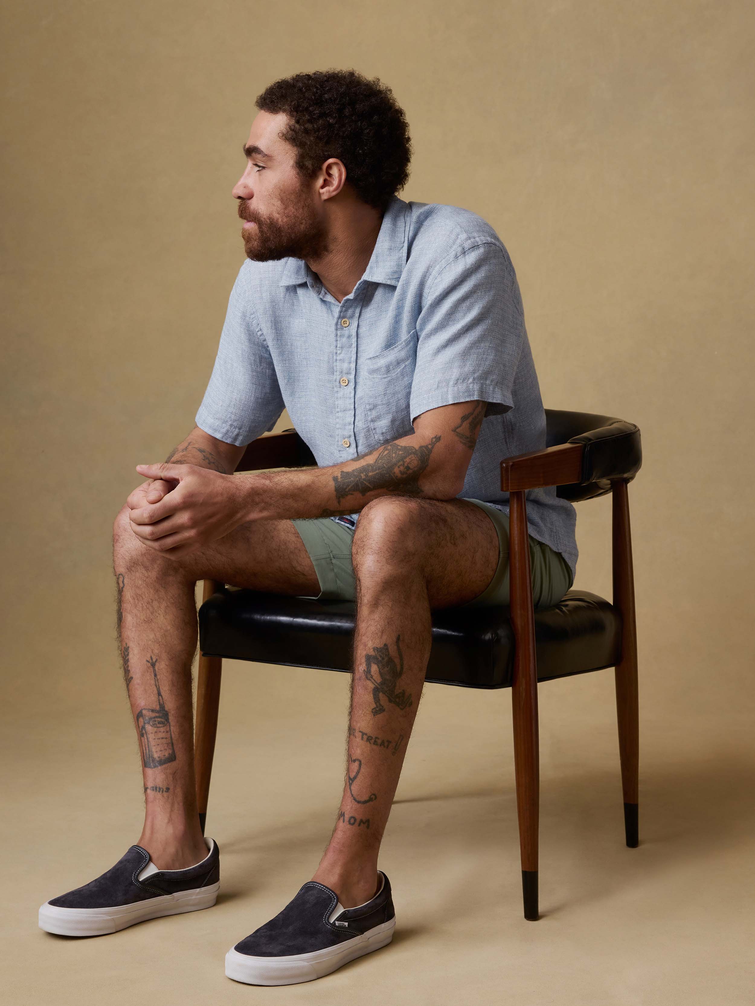 Short-Sleeve Palma Linen Shirt - Blue Basketweave | Faherty Brand