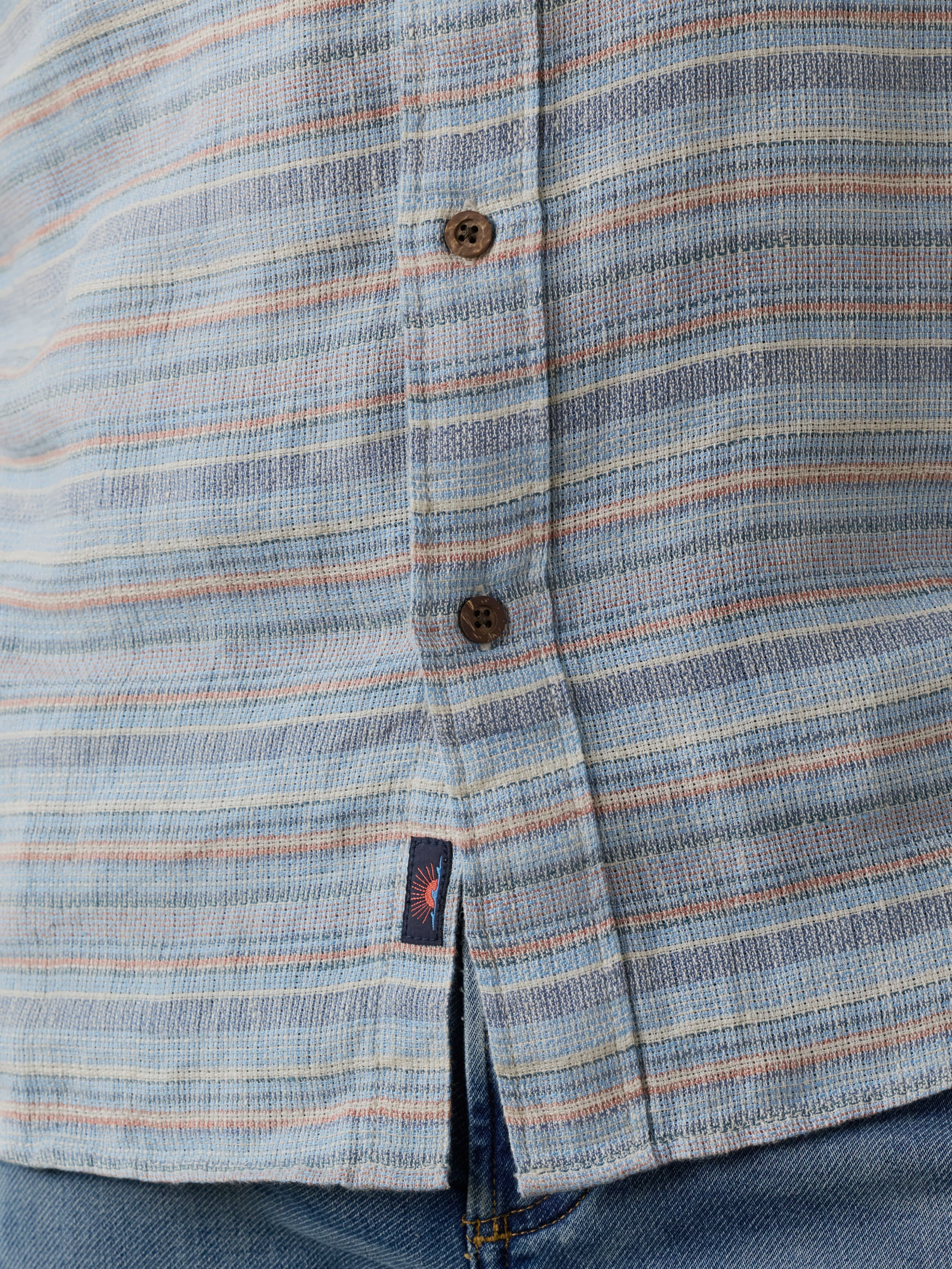 Short-Sleeve Palma Linen Shirt - Blue Gulf Stripe | Faherty Brand