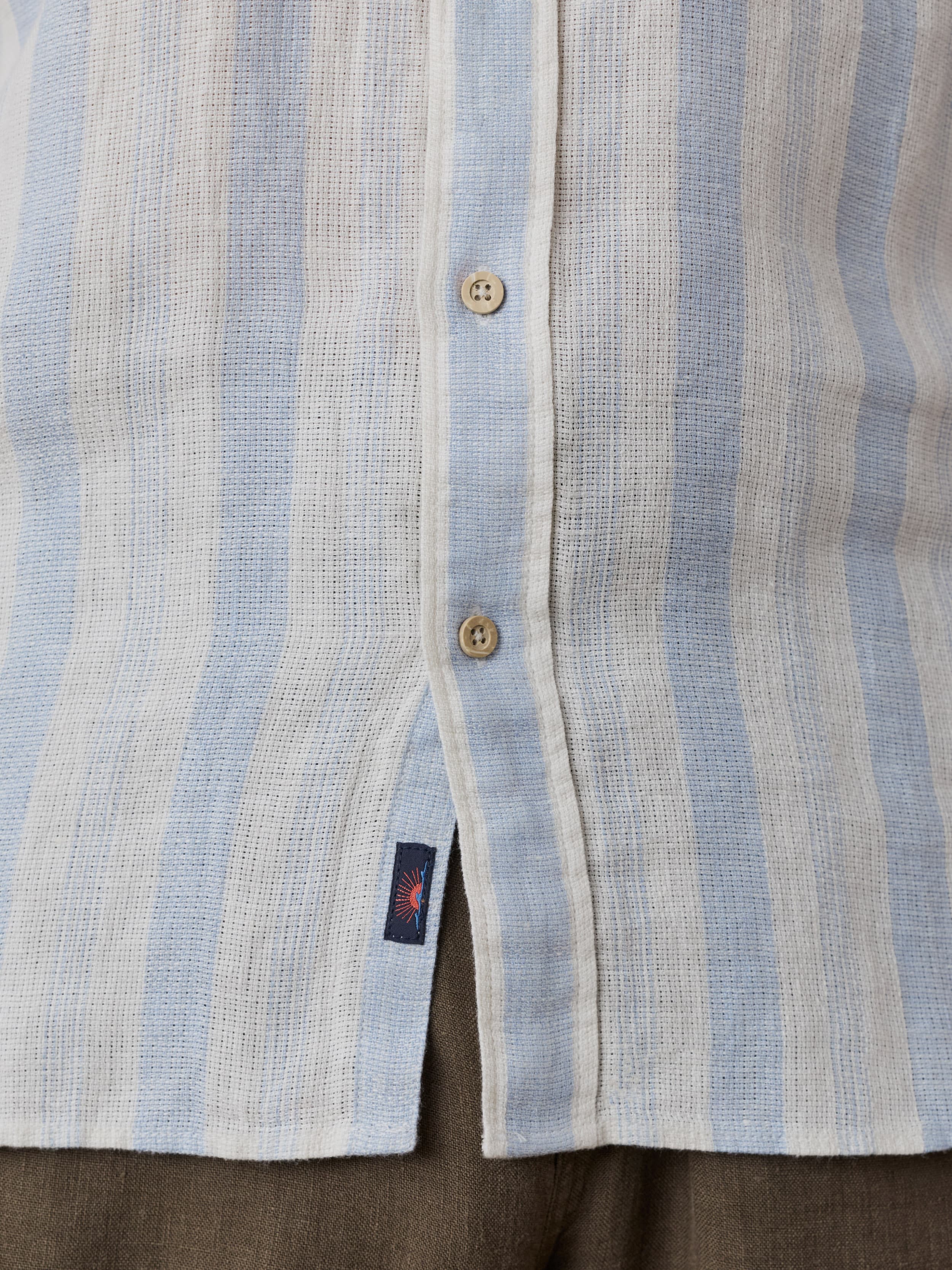 Short-Sleeve Palma Linen Shirt - Island Blue Stripe | Faherty Brand