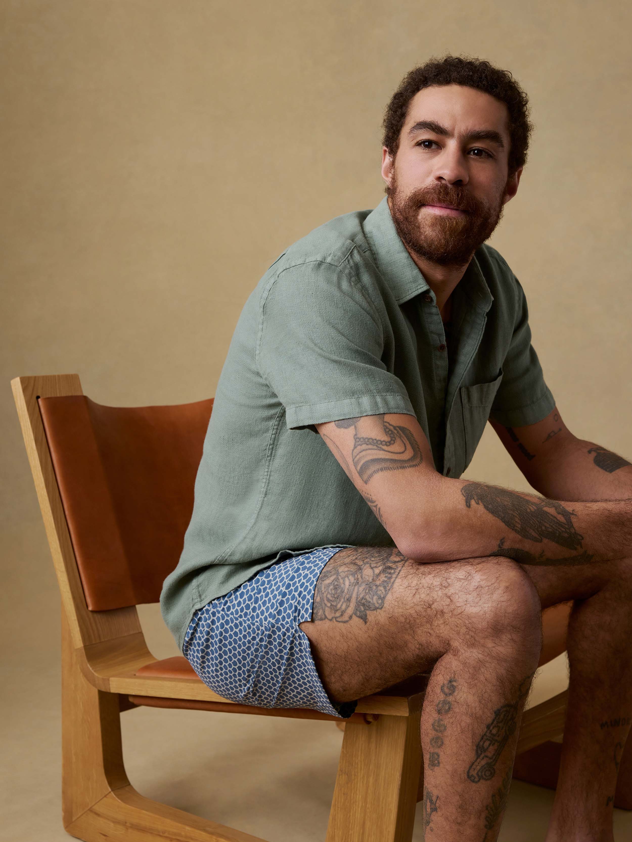 Short-Sleeve Palma Linen Shirt - Spruce | Faherty Brand
