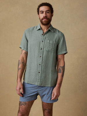Short-Sleeve Palma Linen Shirt - Spruce