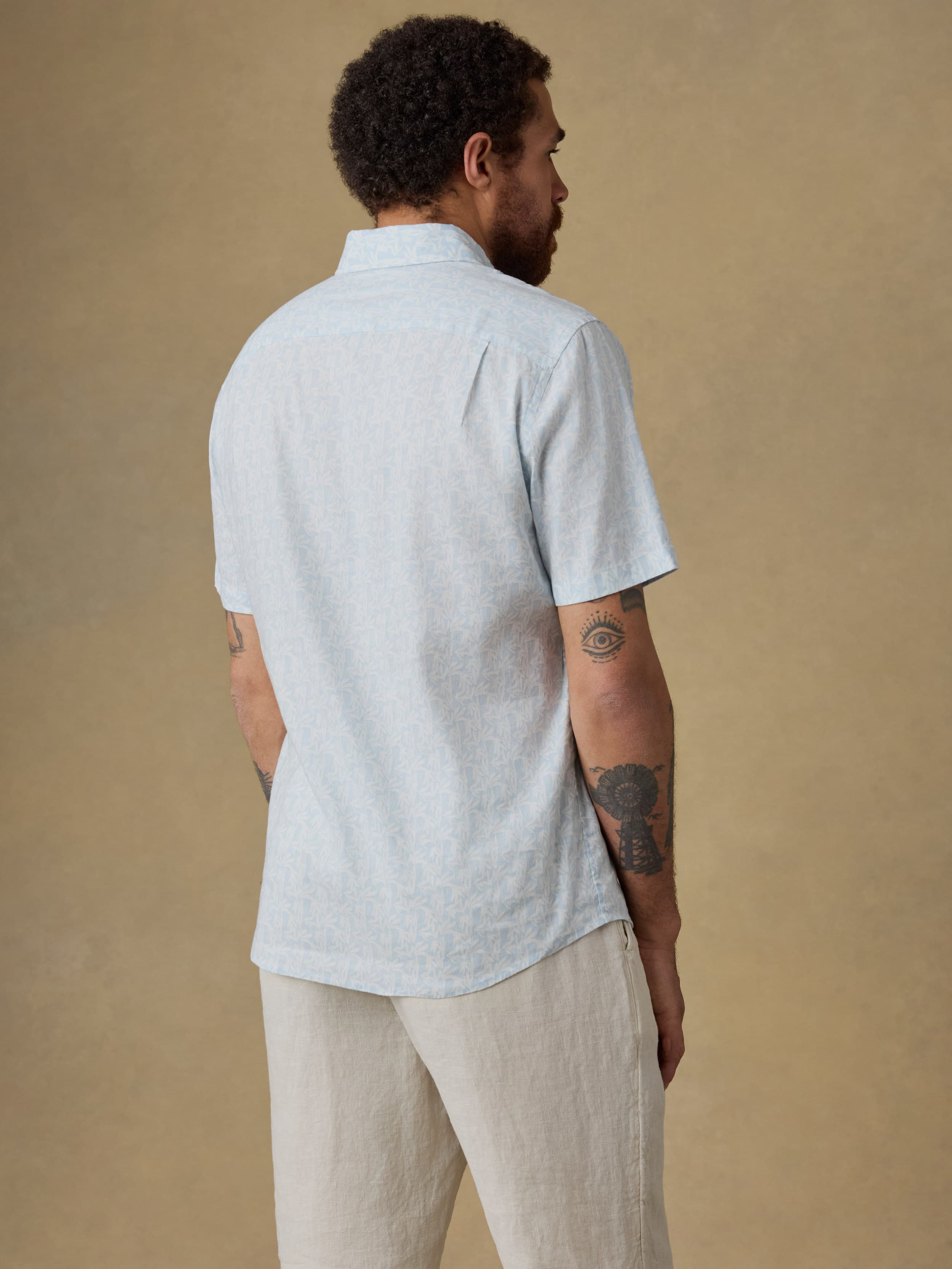 Short-Sleeve Breeze Shirt - Clear Sky Leaf | Faherty Brand