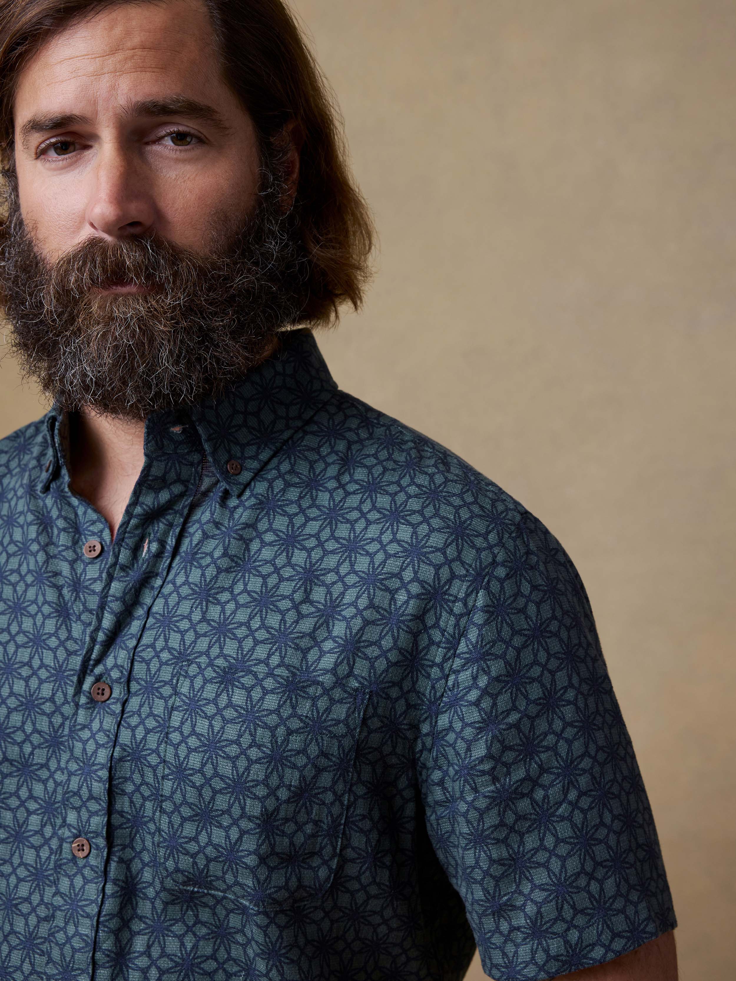 Short-Sleeve Breeze Shirt - Spruce Lotus Tile | Faherty Brand