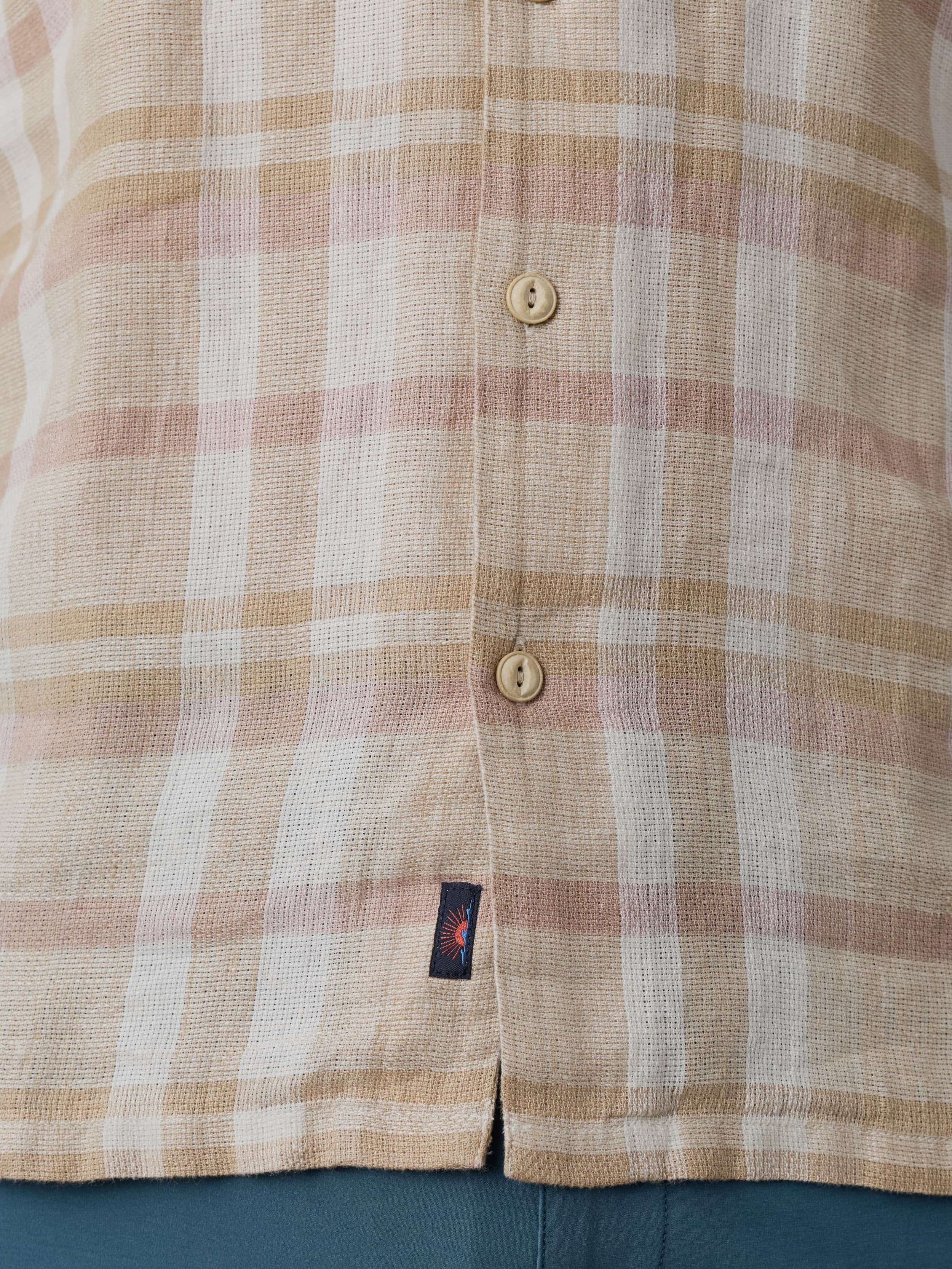 Short-Sleeve Palma Linen Camp Shirt - Mauve Sand Plaid | Faherty Brand