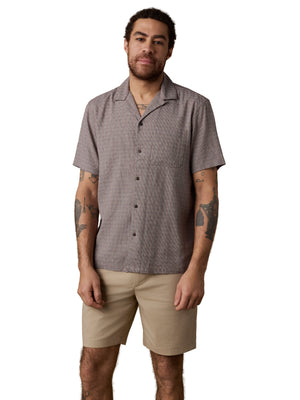 Short-Sleeve Breeze Camp Shirt - Burgundy Wood Check