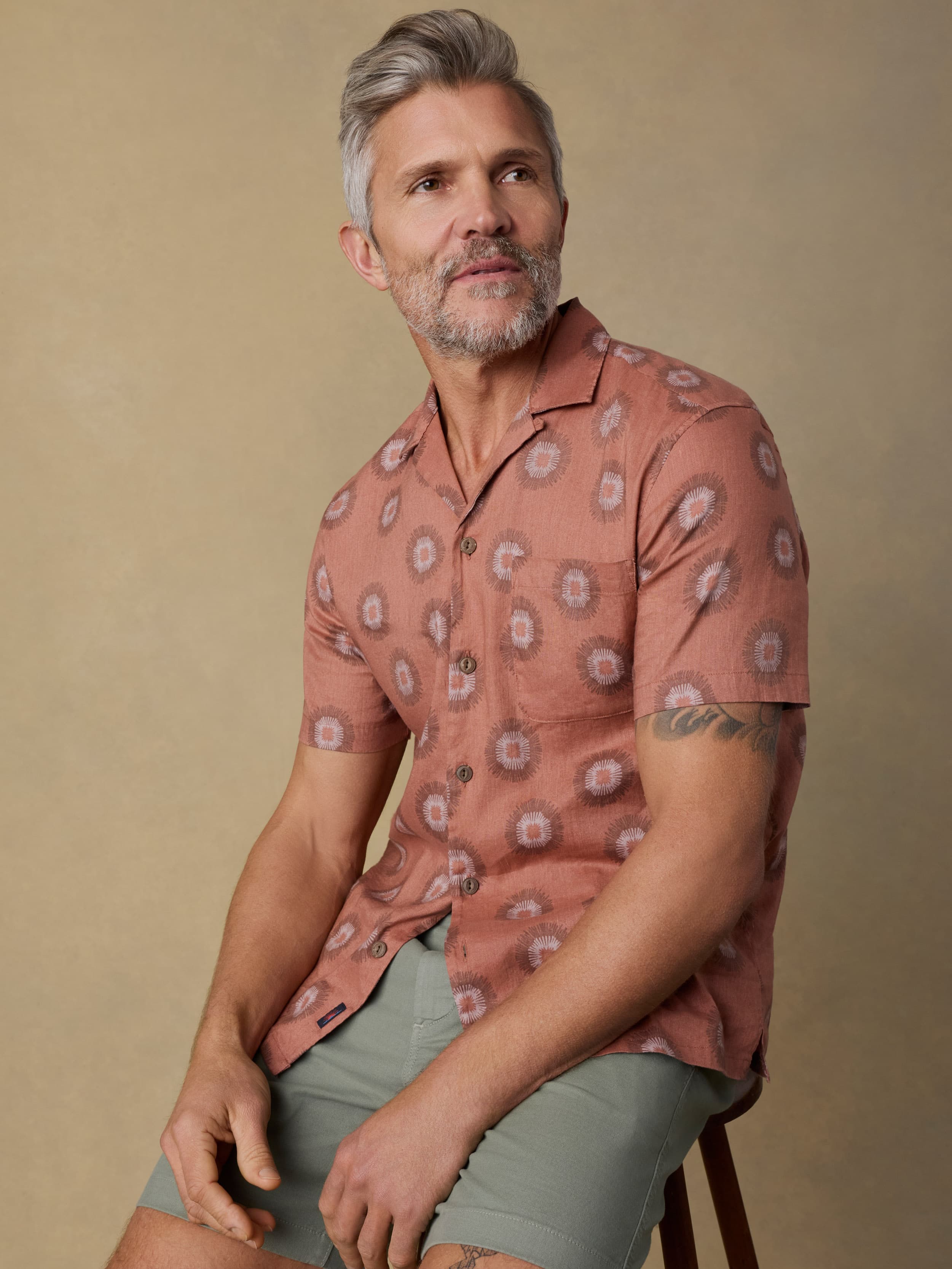 Short-Sleeve Breeze Camp Shirt - Sienna Coast Fireworks | Faherty Brand