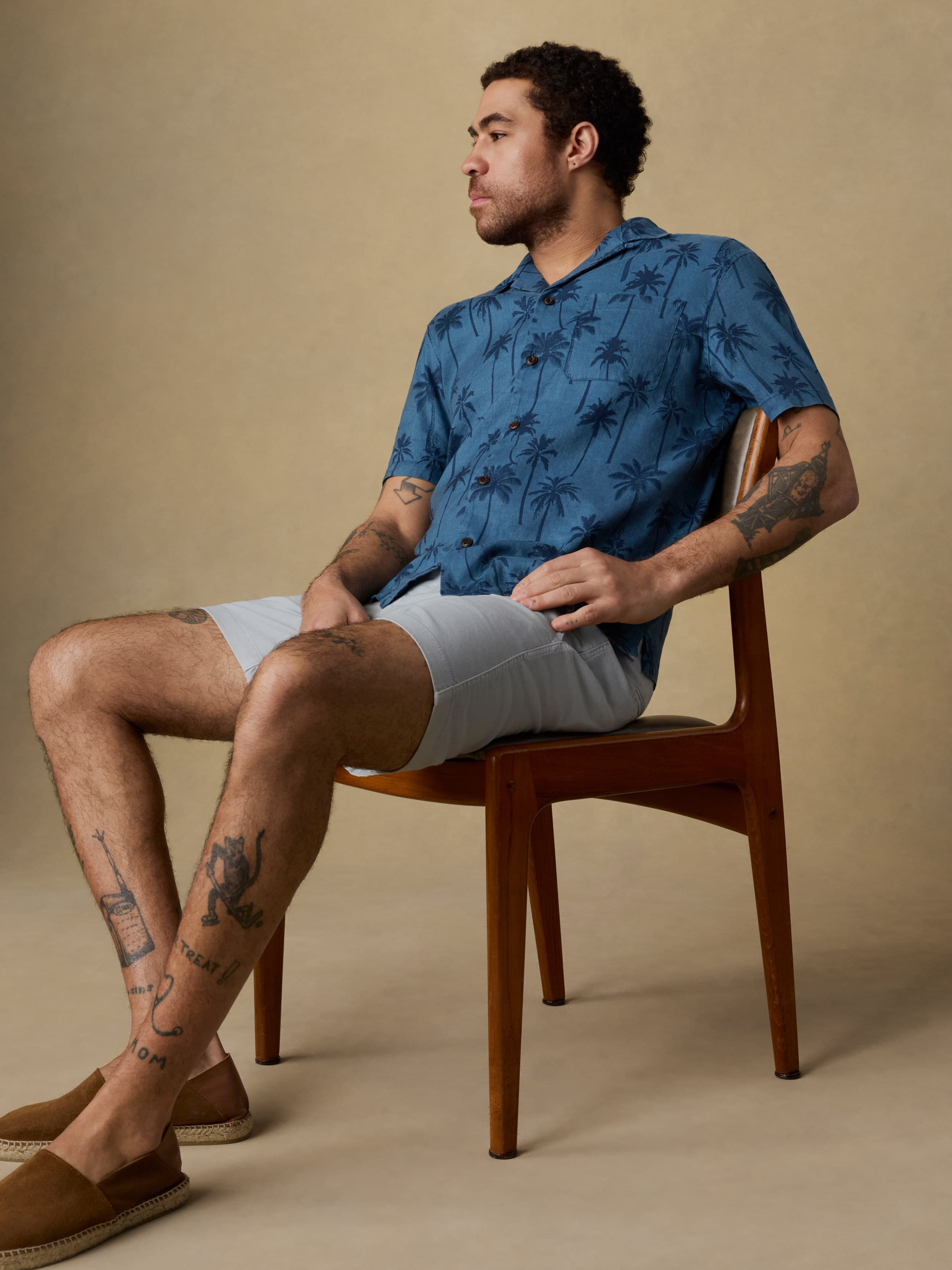 Short-Sleeve Breeze Camp Shirt - Ocean Shore Trees | Faherty Brand