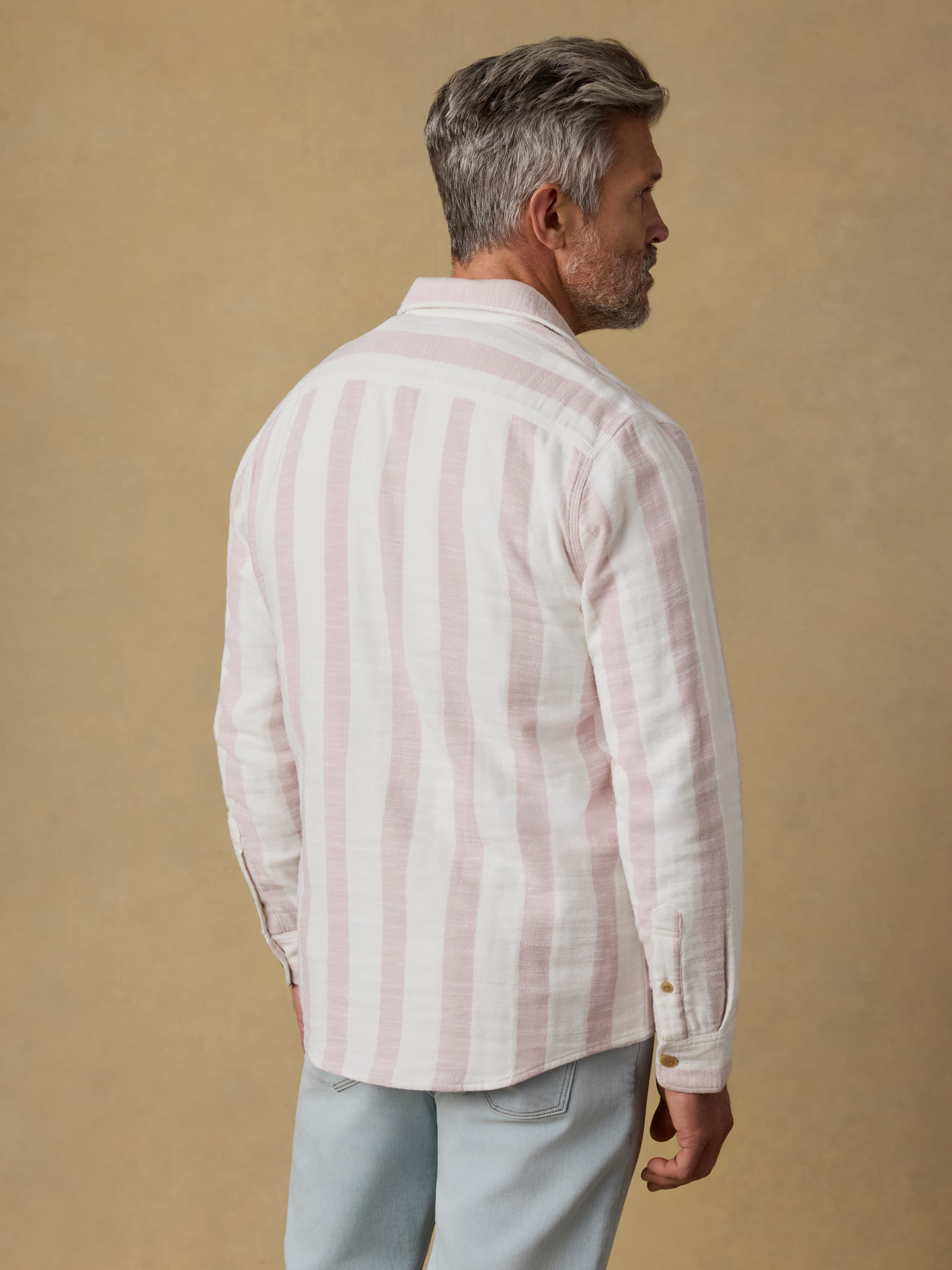 Belmar Workshirt - Sienna Cream Stripe | Faherty Brand