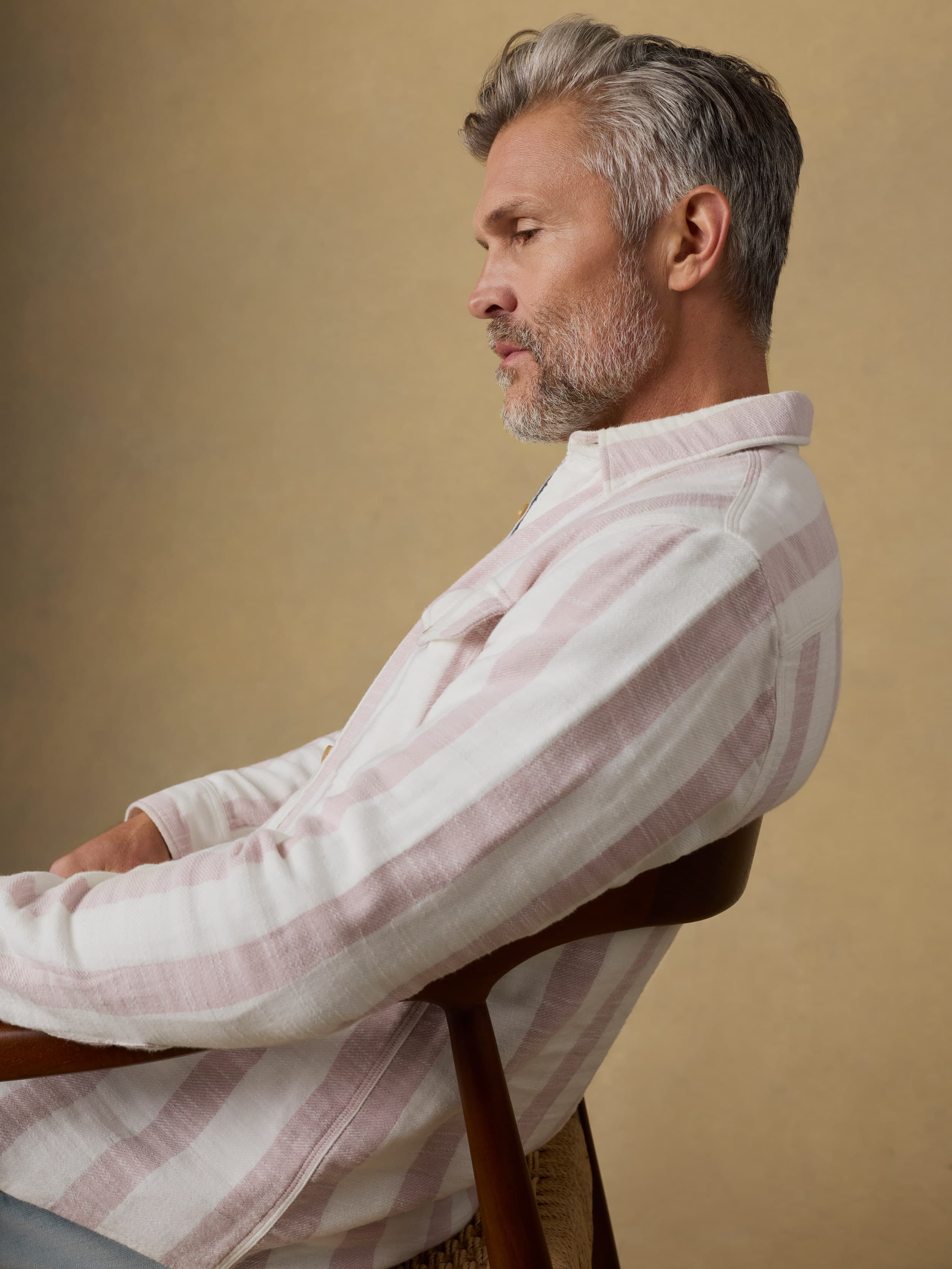 Belmar Workshirt - Sienna Cream Stripe | Faherty Brand