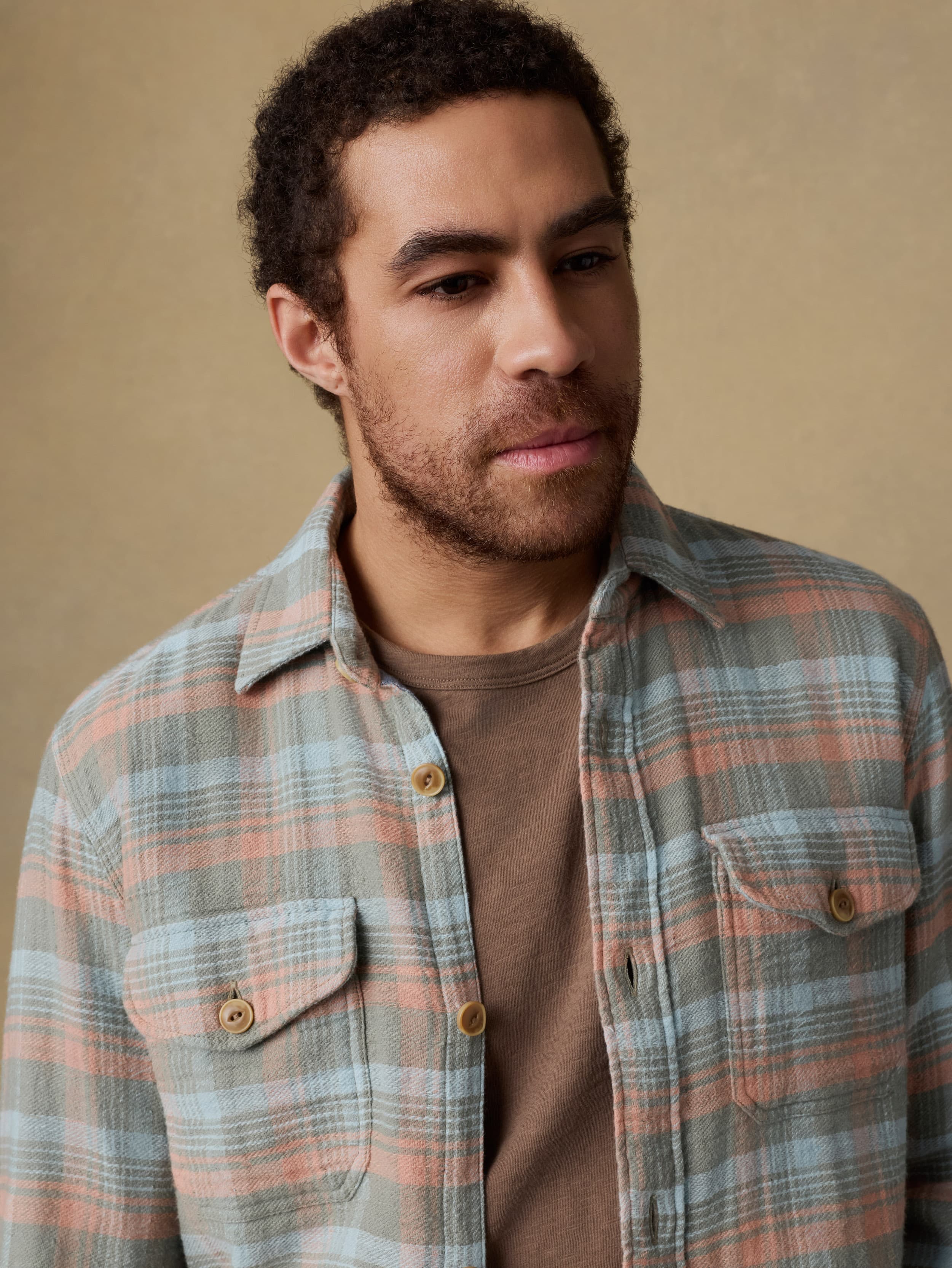 Belmar Workshirt - Olive Sunset Plaid | Faherty Brand