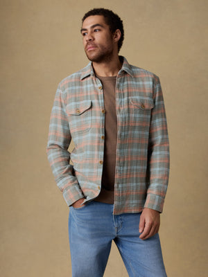 Belmar Workshirt - Olive Sunset Plaid