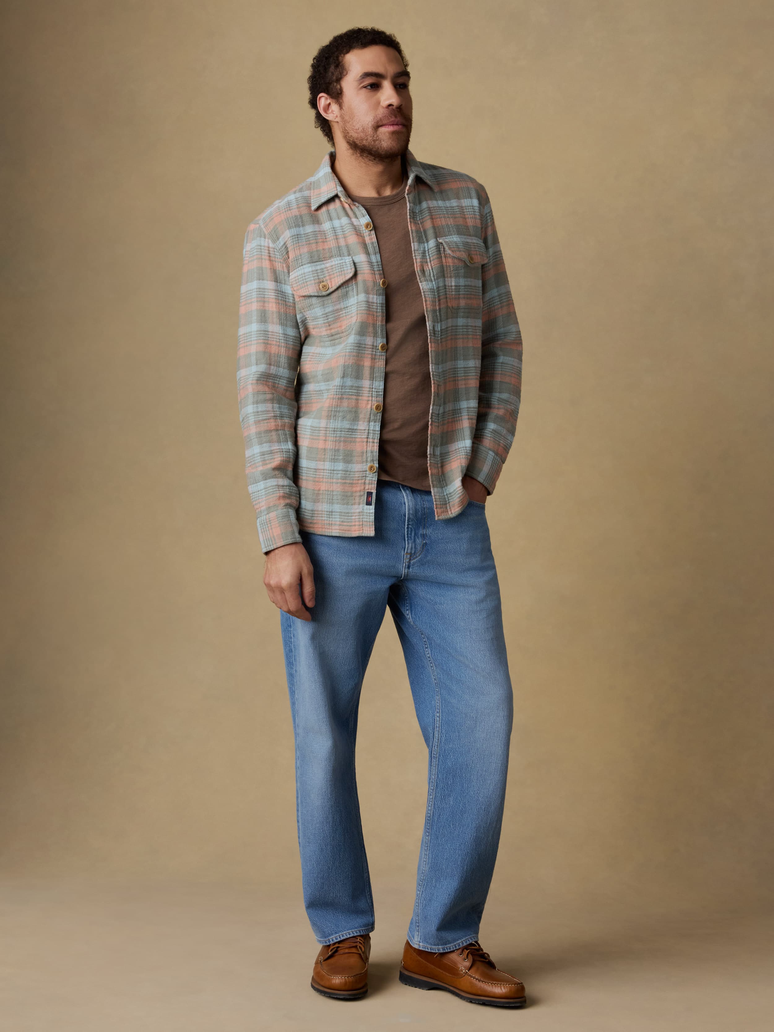 Belmar Workshirt - Olive Sunset Plaid | Faherty Brand