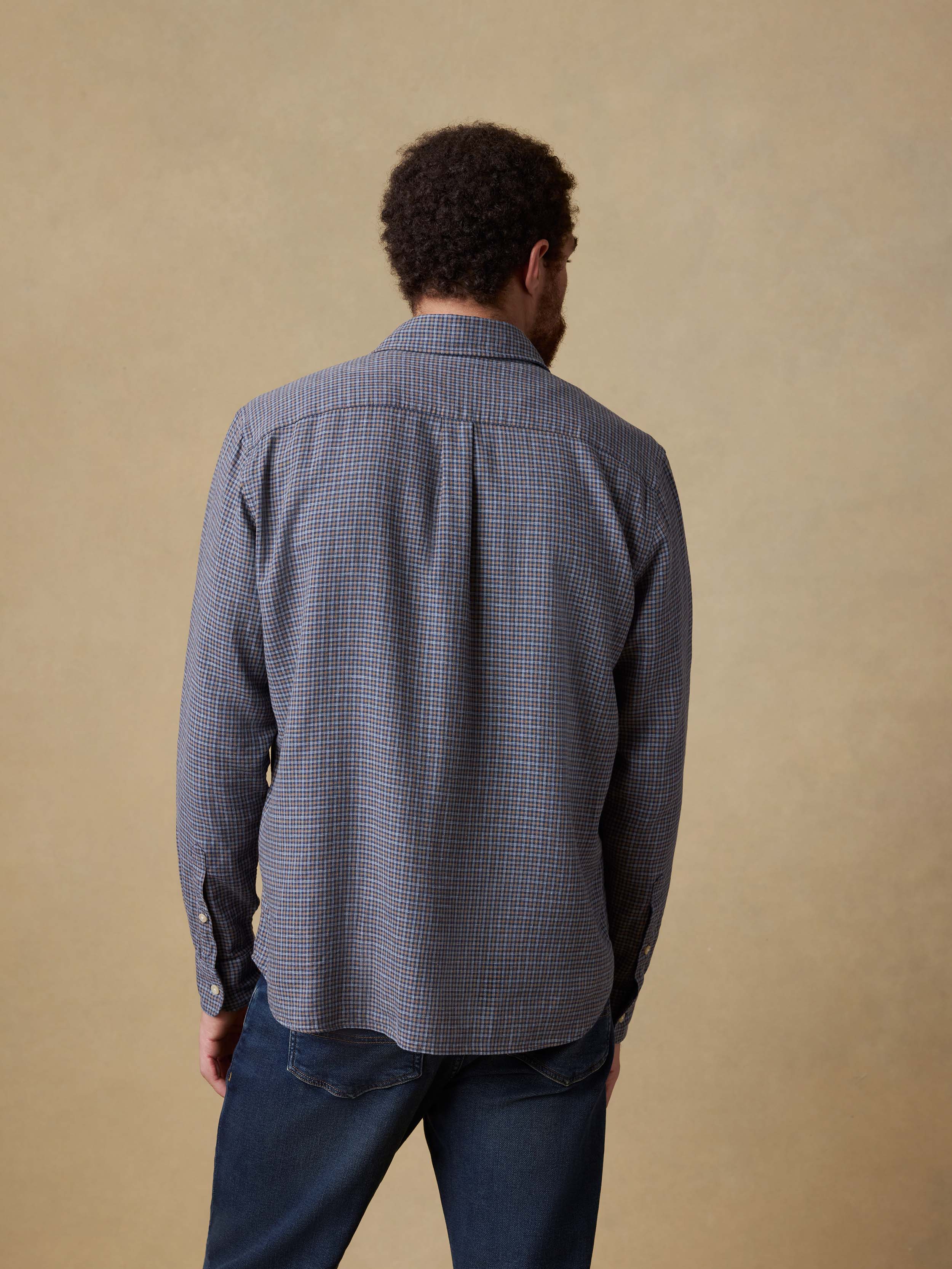 Palmetto Shirt - Navy Palm Check | Faherty Brand