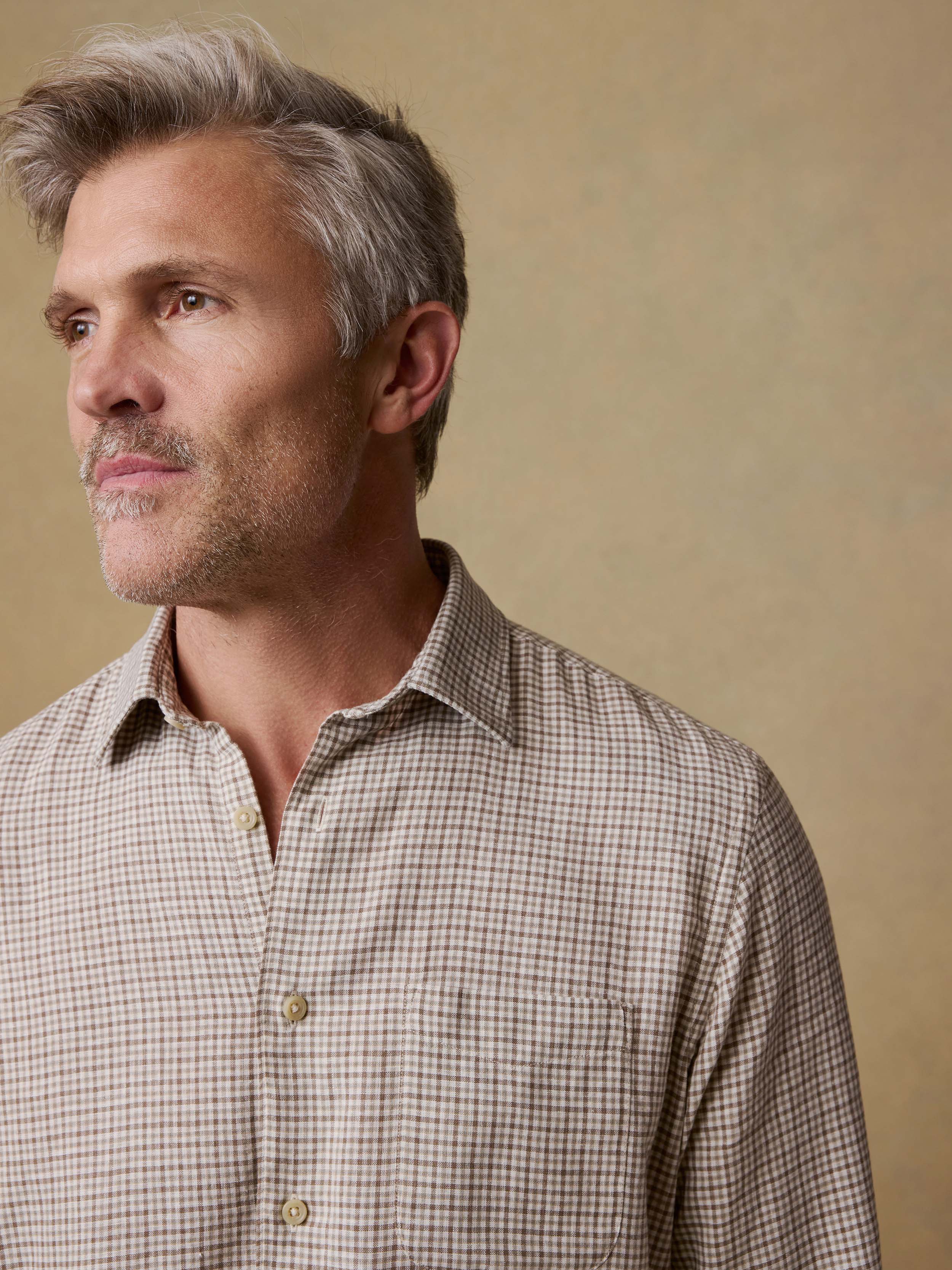 Palmetto Shirt - Stone Palm Check | Faherty Brand