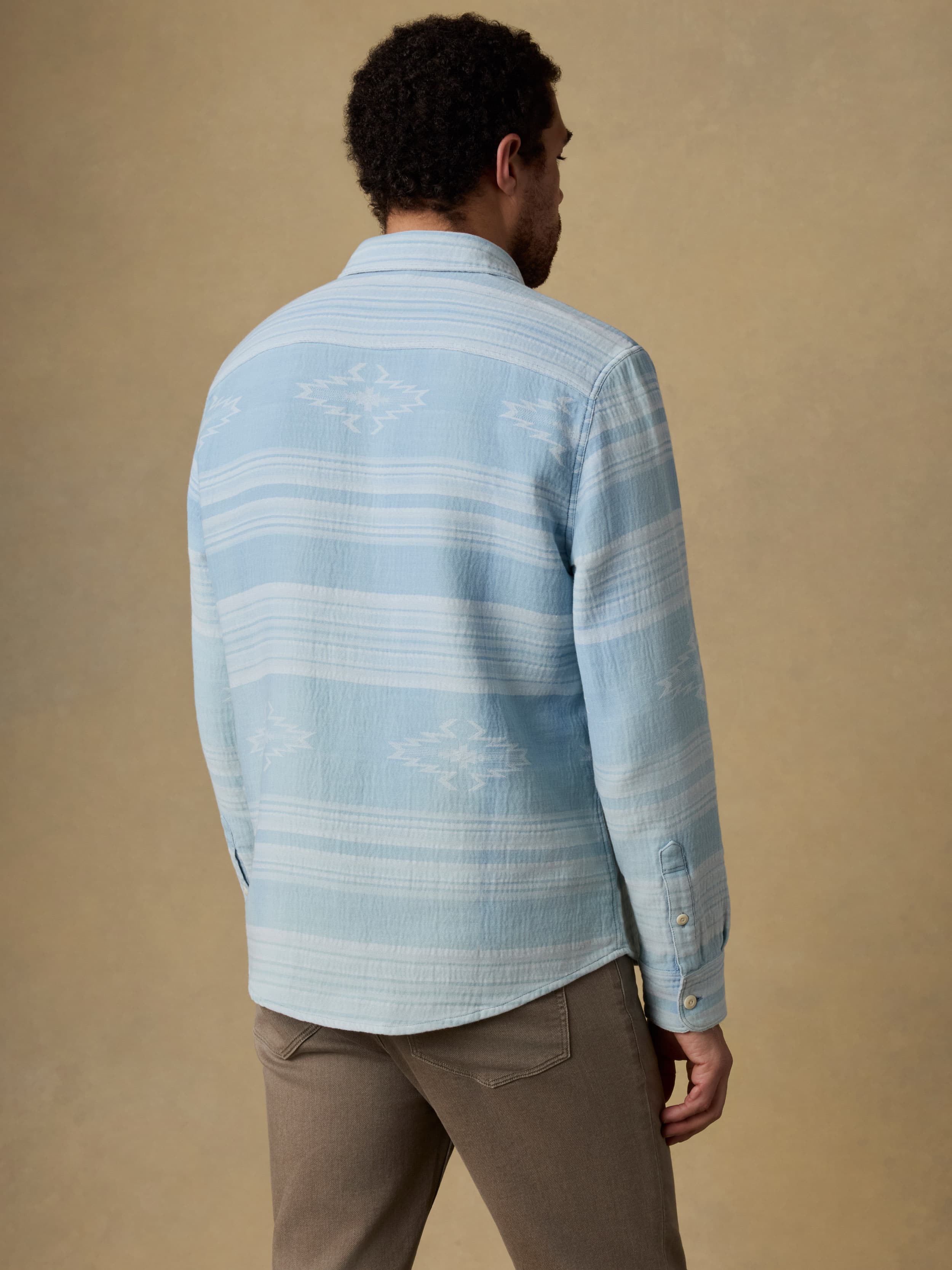 Doug Good Feather Indigo Canyon Overshirt - Indigo Star Serape | Faherty Brand