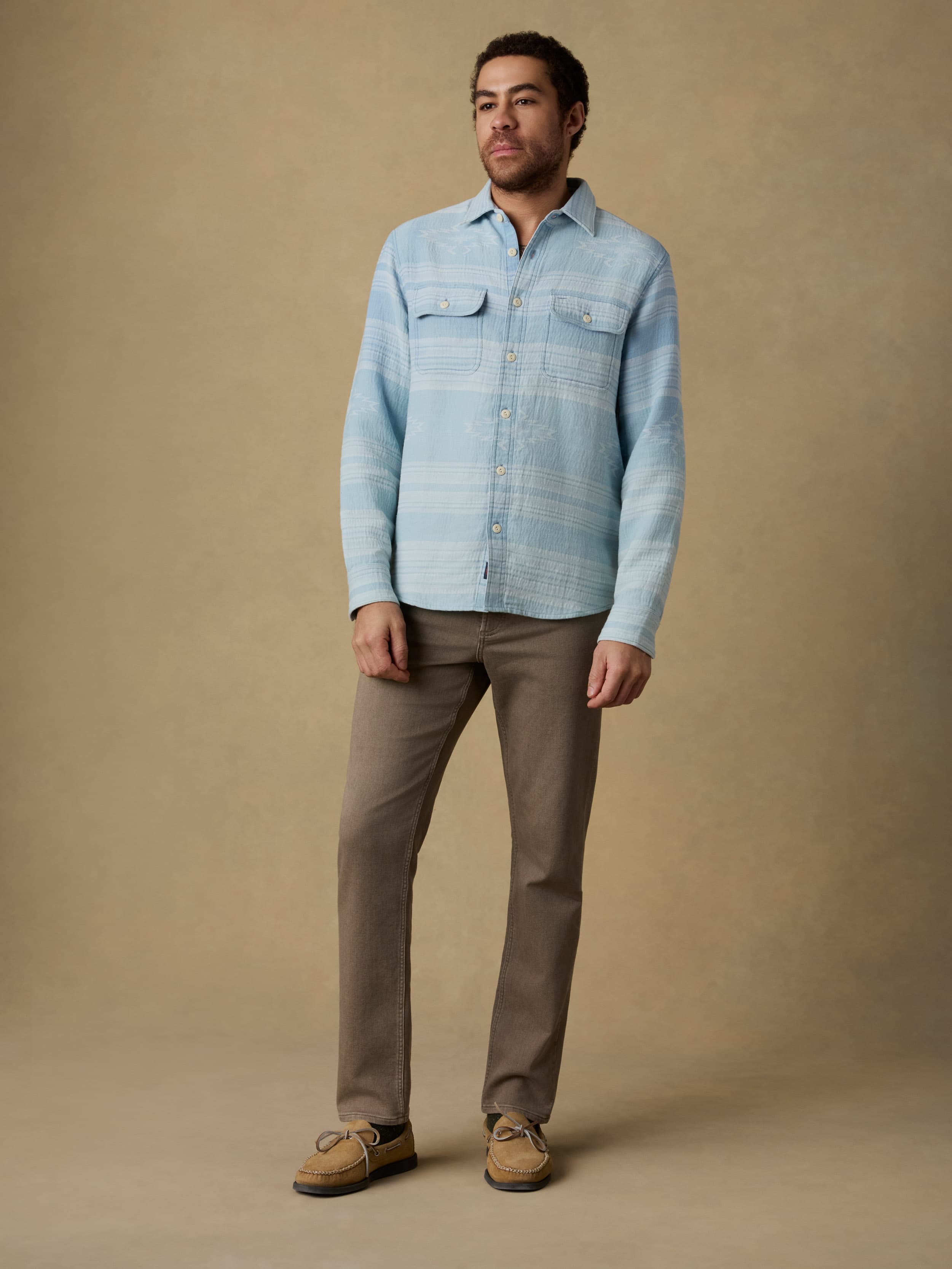Doug Good Feather Indigo Canyon Overshirt - Indigo Star Serape | Faherty Brand