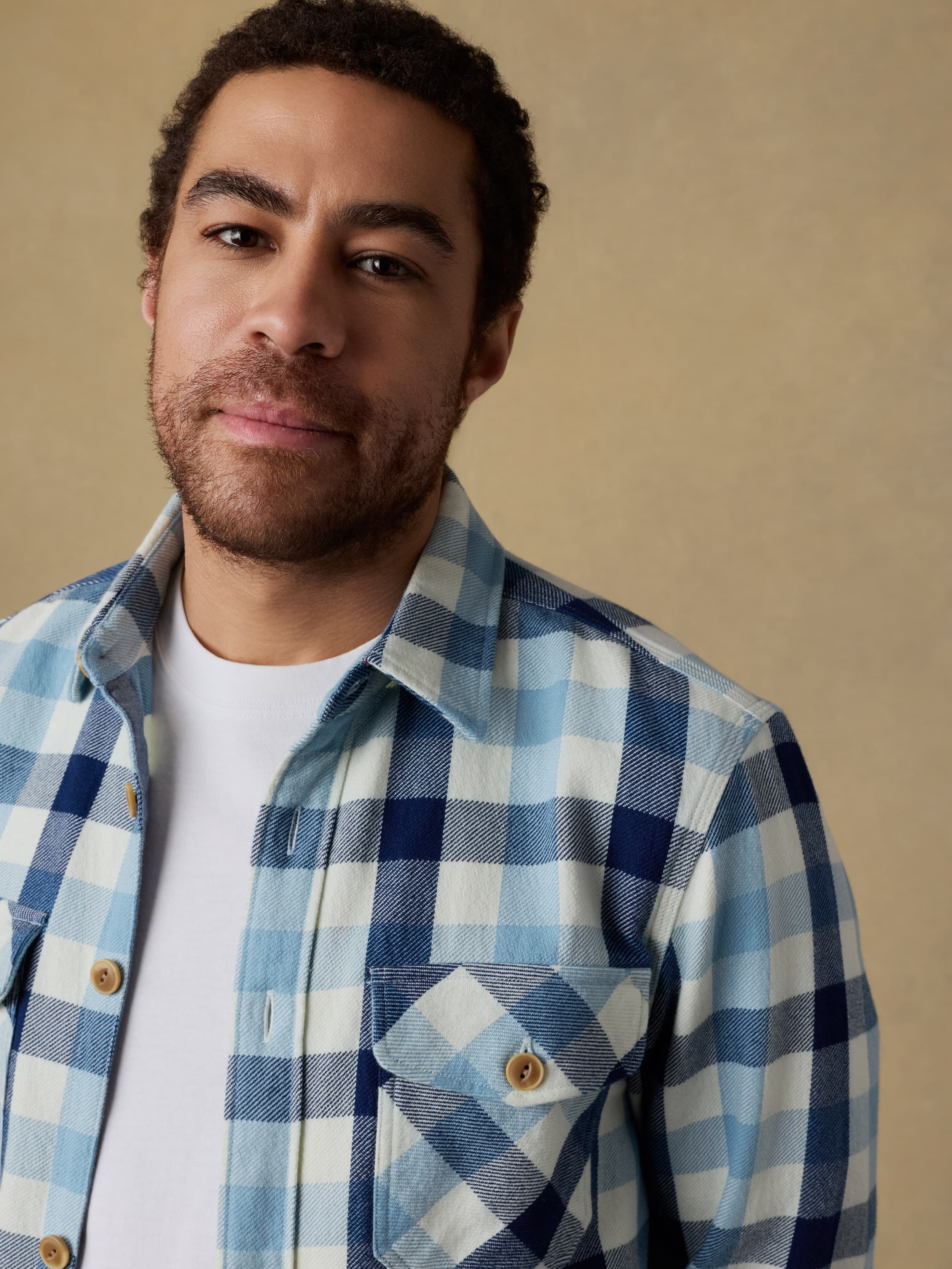 Indigo Overshirt - Indigo Island Buffalo | Faherty Brand