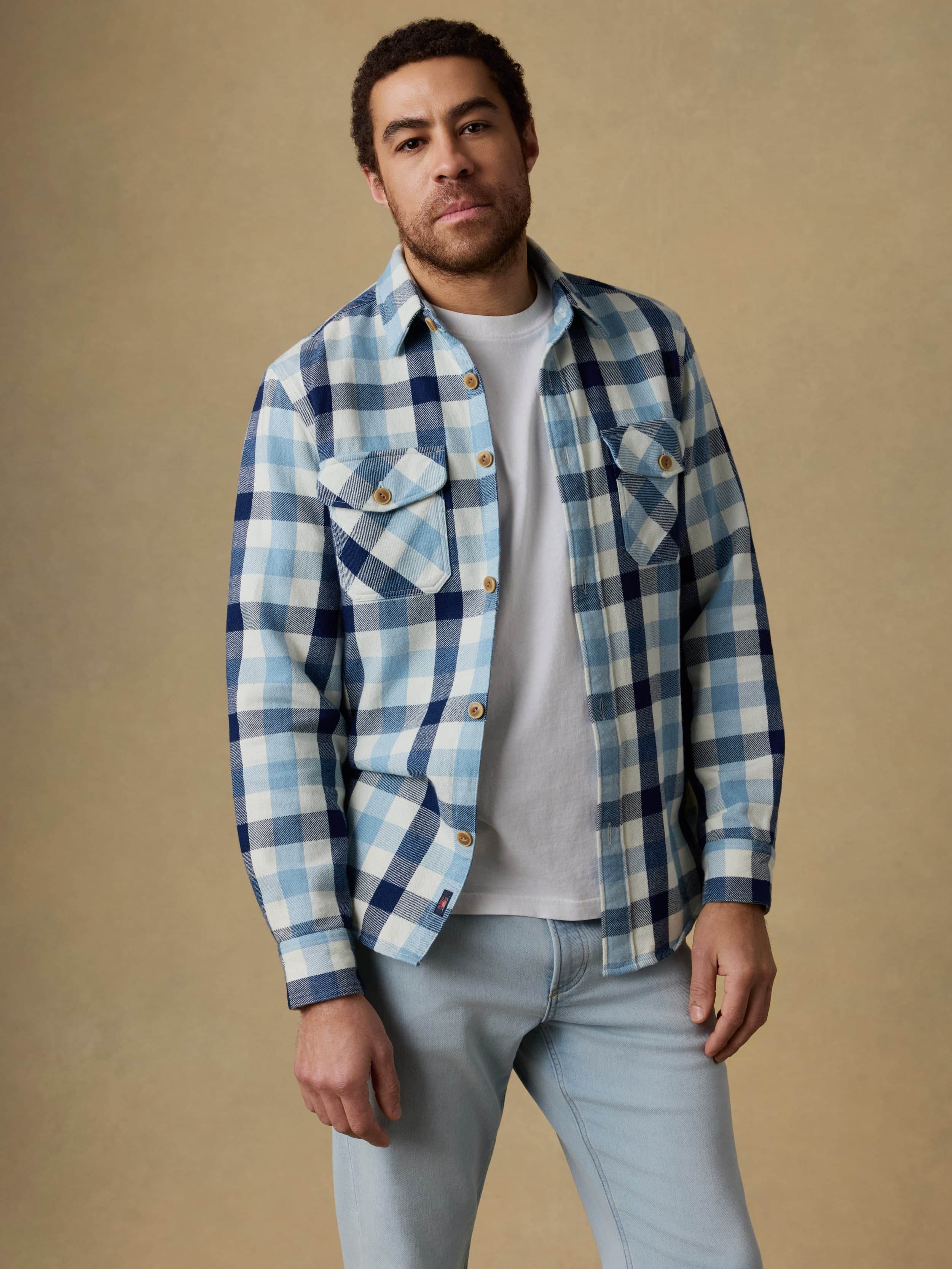 Indigo Overshirt - Indigo Island Buffalo | Faherty Brand