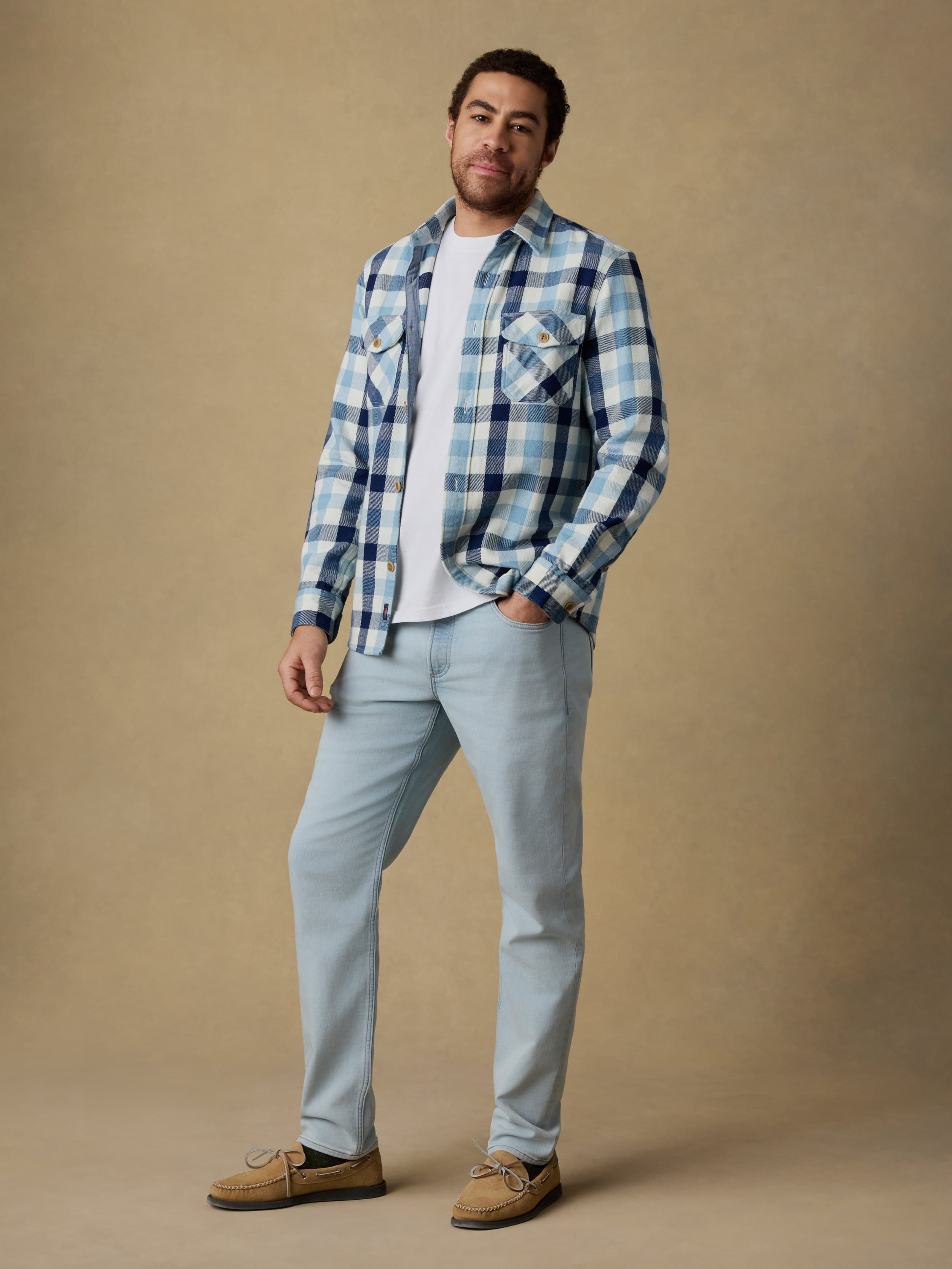 Indigo Overshirt - Indigo Island Buffalo | Faherty Brand