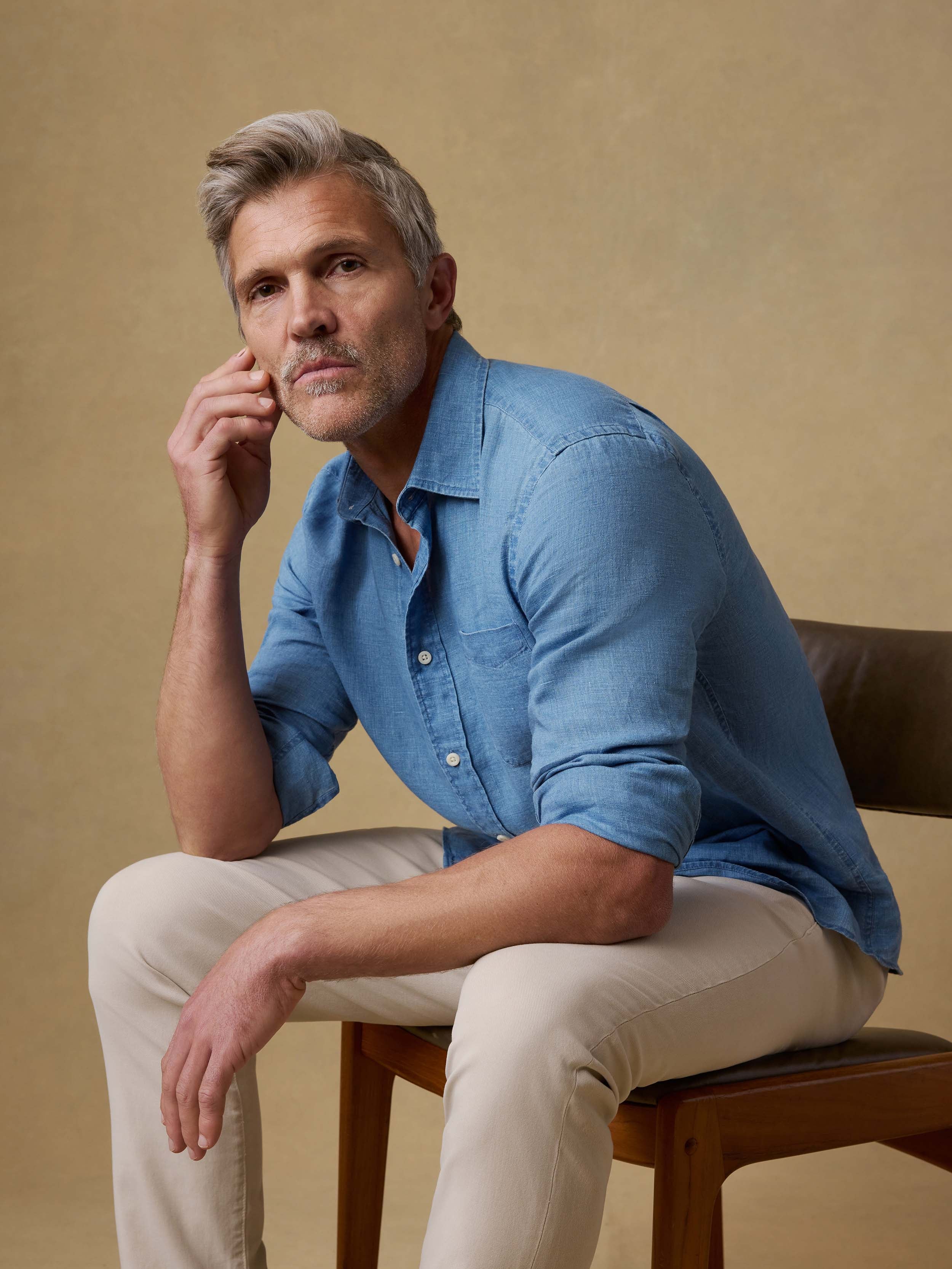 Indigo Laguna Linen Shirt - Brookshore Wash | Faherty Brand