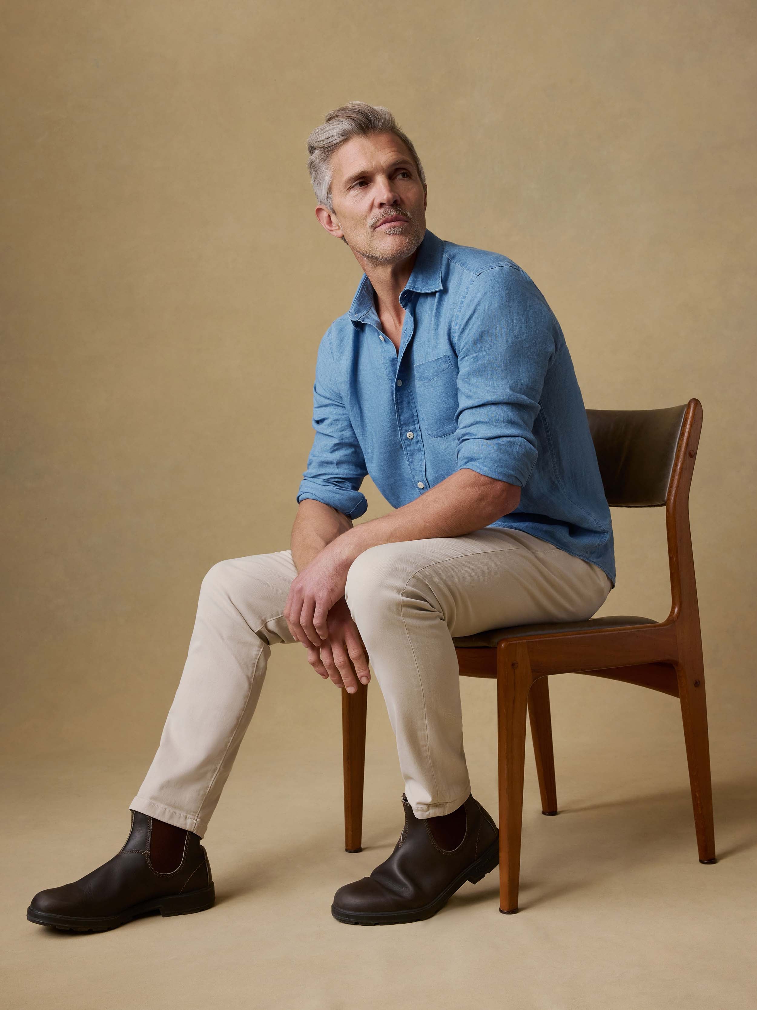 Indigo Laguna Linen Shirt - Brookshore Wash | Faherty Brand