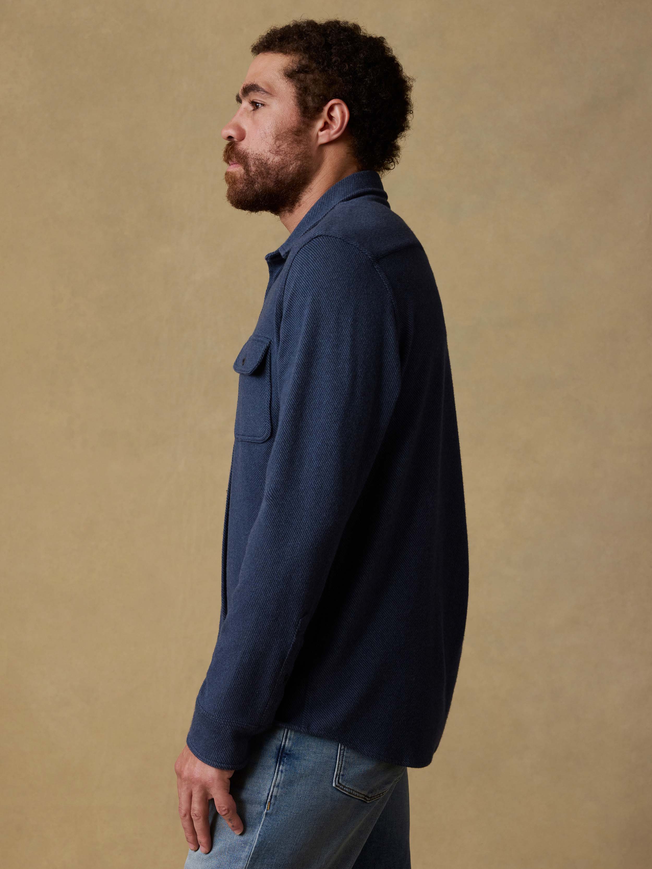 Legend™ Sweater Shirt - Brighton Navy Twill | Faherty Brand