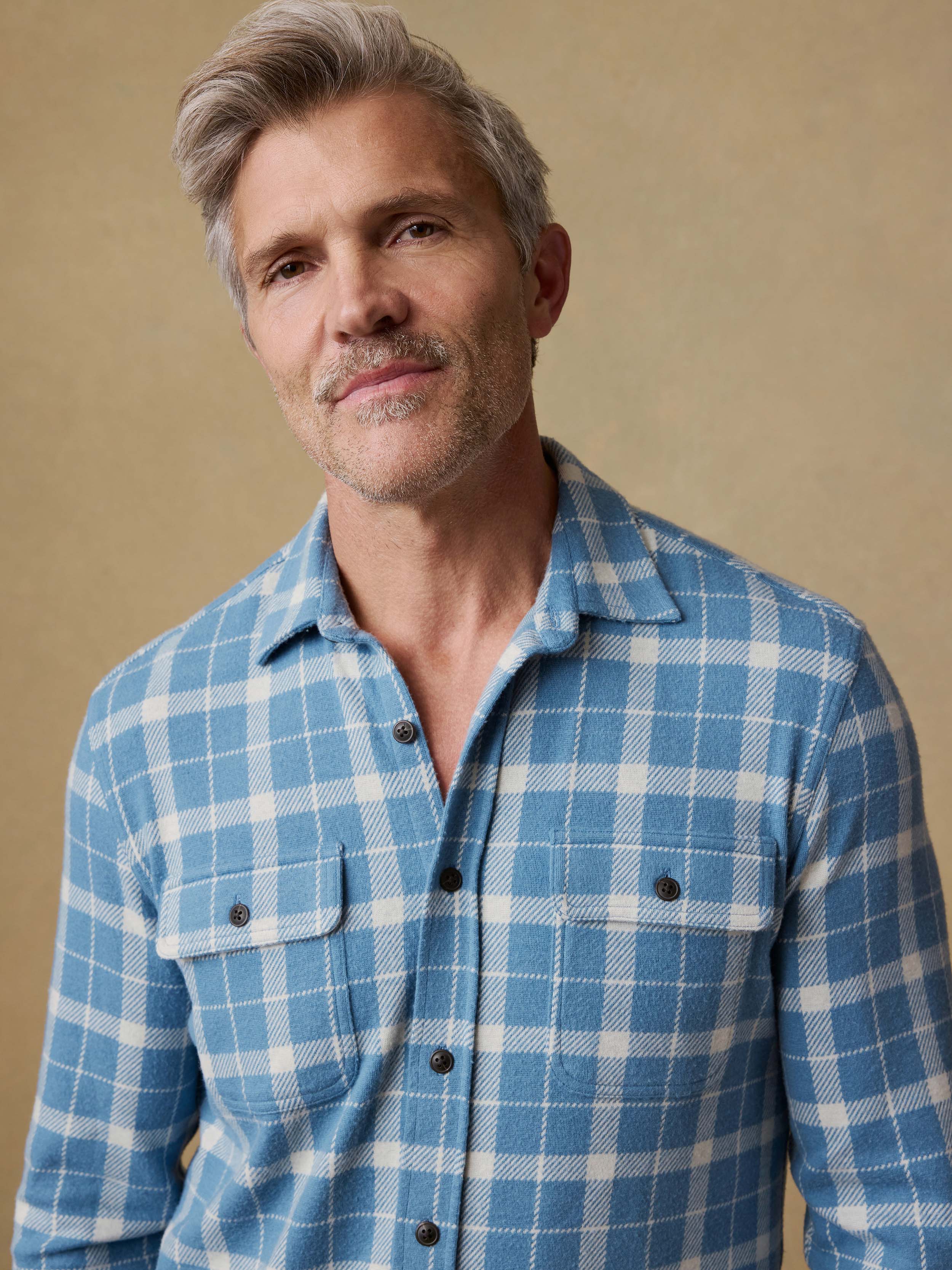 Legend™ Sweater Shirt - Blue Landing Plaid | Faherty Brand