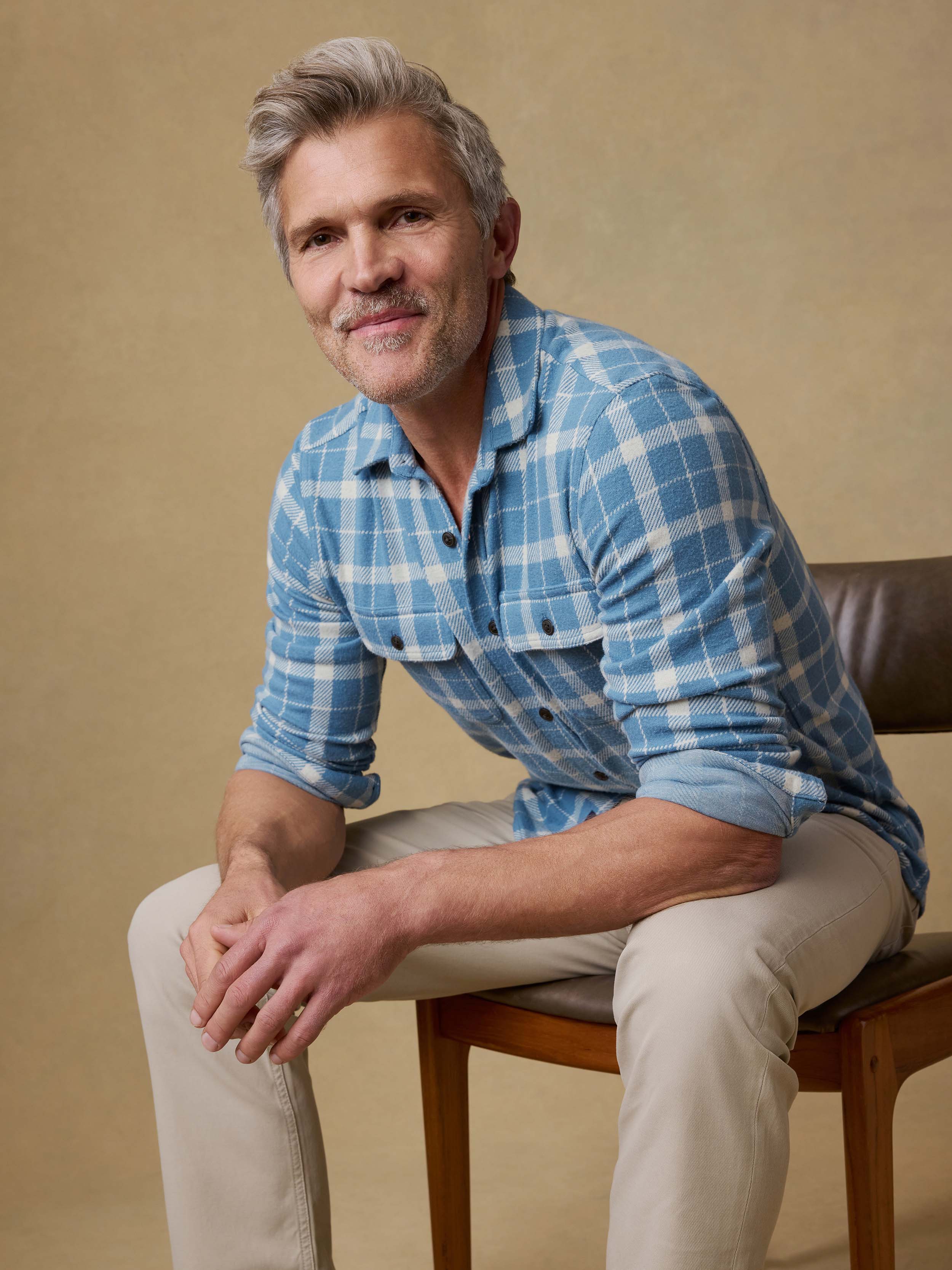 Legend™ Sweater Shirt - Blue Landing Plaid | Faherty Brand