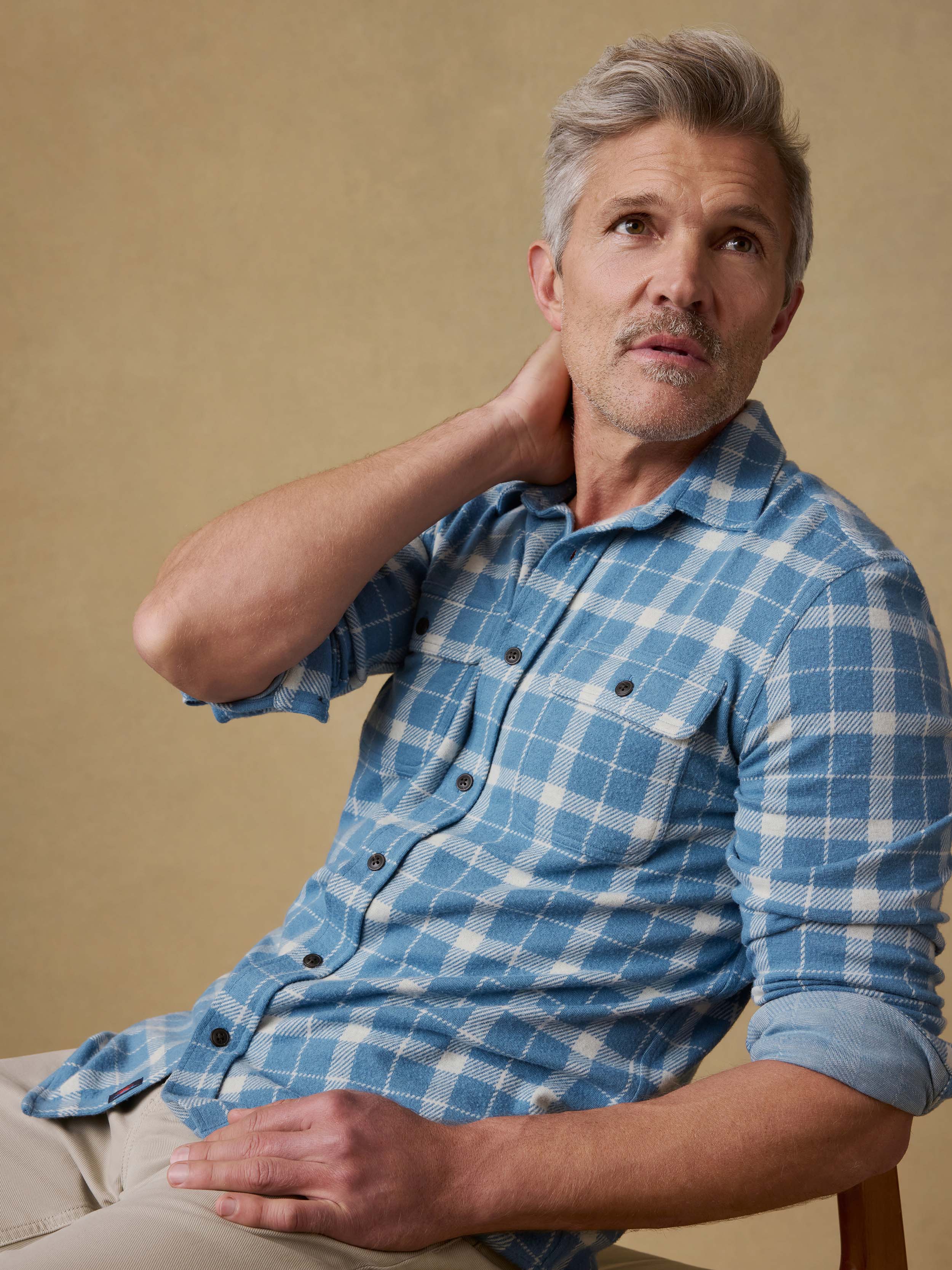 Legend™ Sweater Shirt - Blue Landing Plaid | Faherty Brand