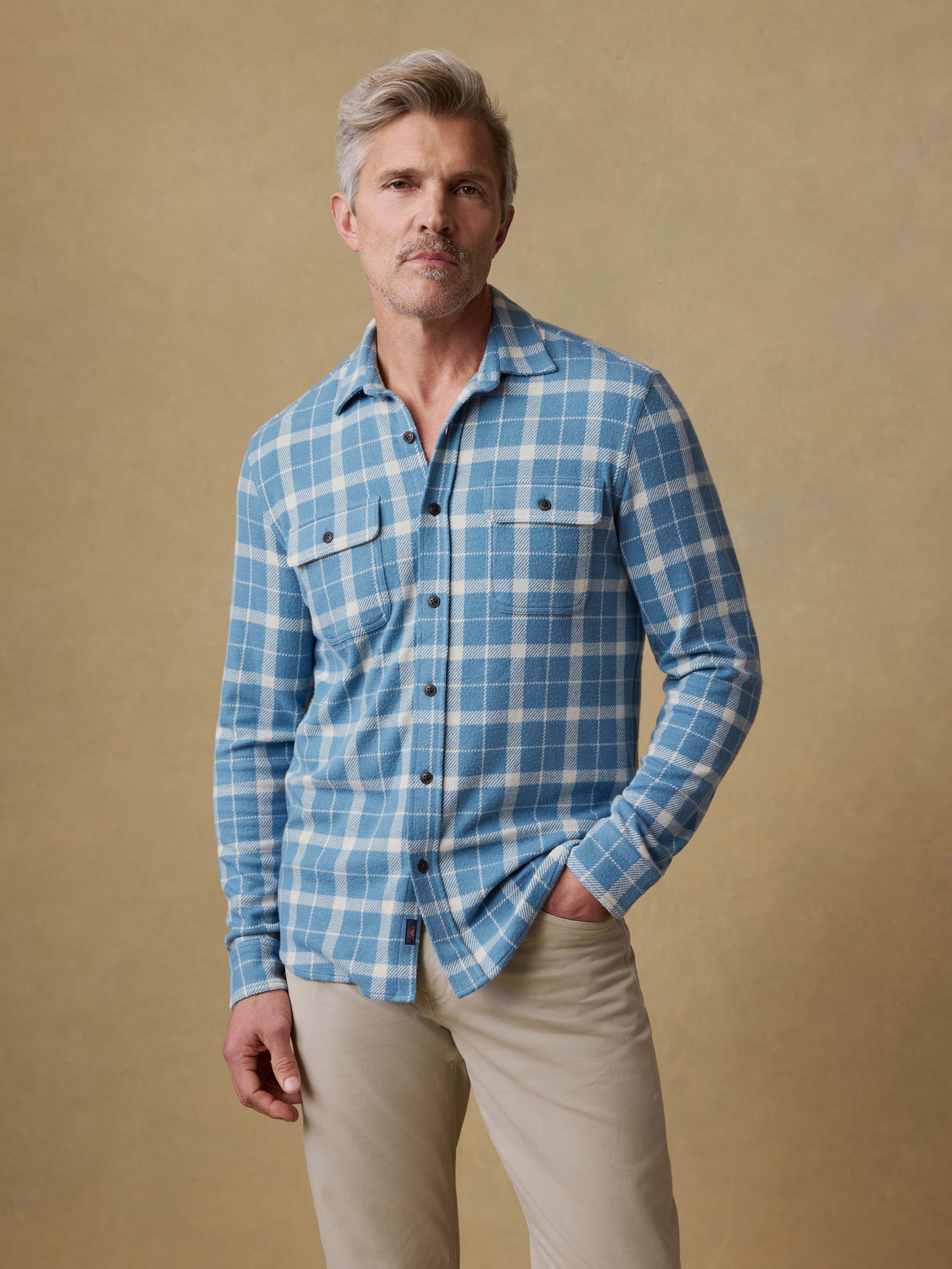 Legend™ Sweater Shirt - Blue Landing Plaid | Faherty Brand