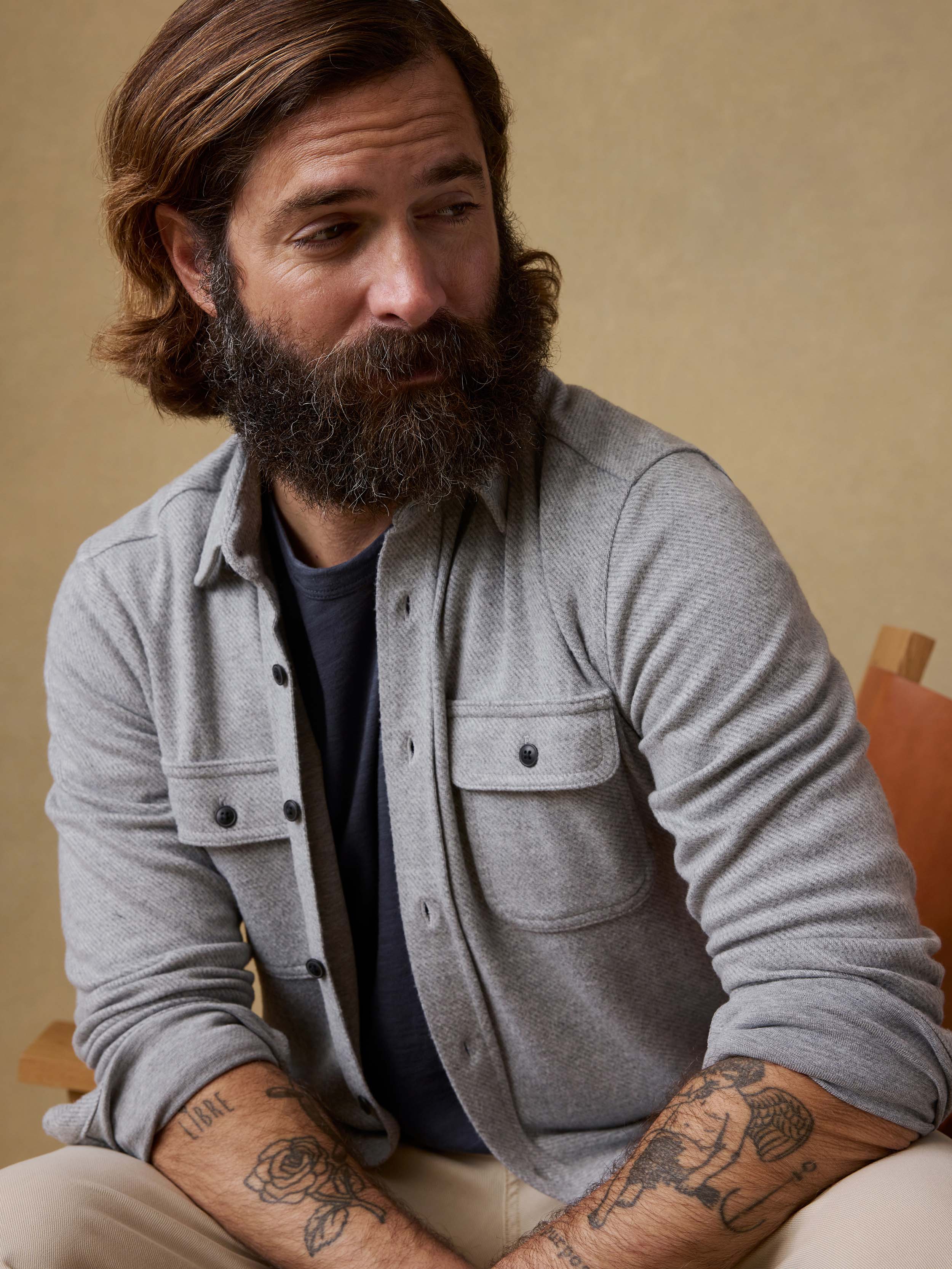 Legend™ Sweater Shirt - Fossil Grey Twill | Faherty Brand
