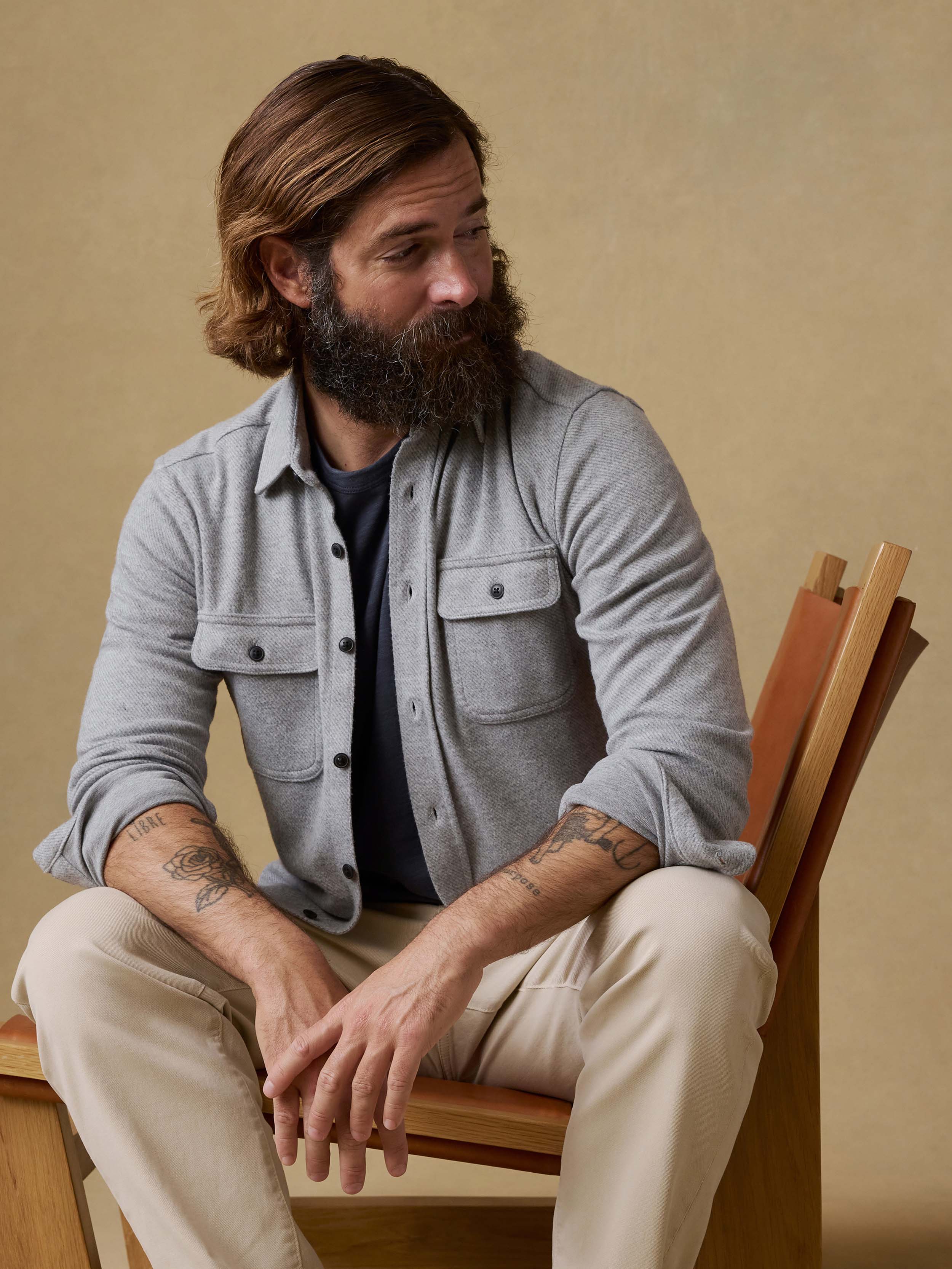 Legend™ Sweater Shirt - Fossil Grey Twill | Faherty Brand
