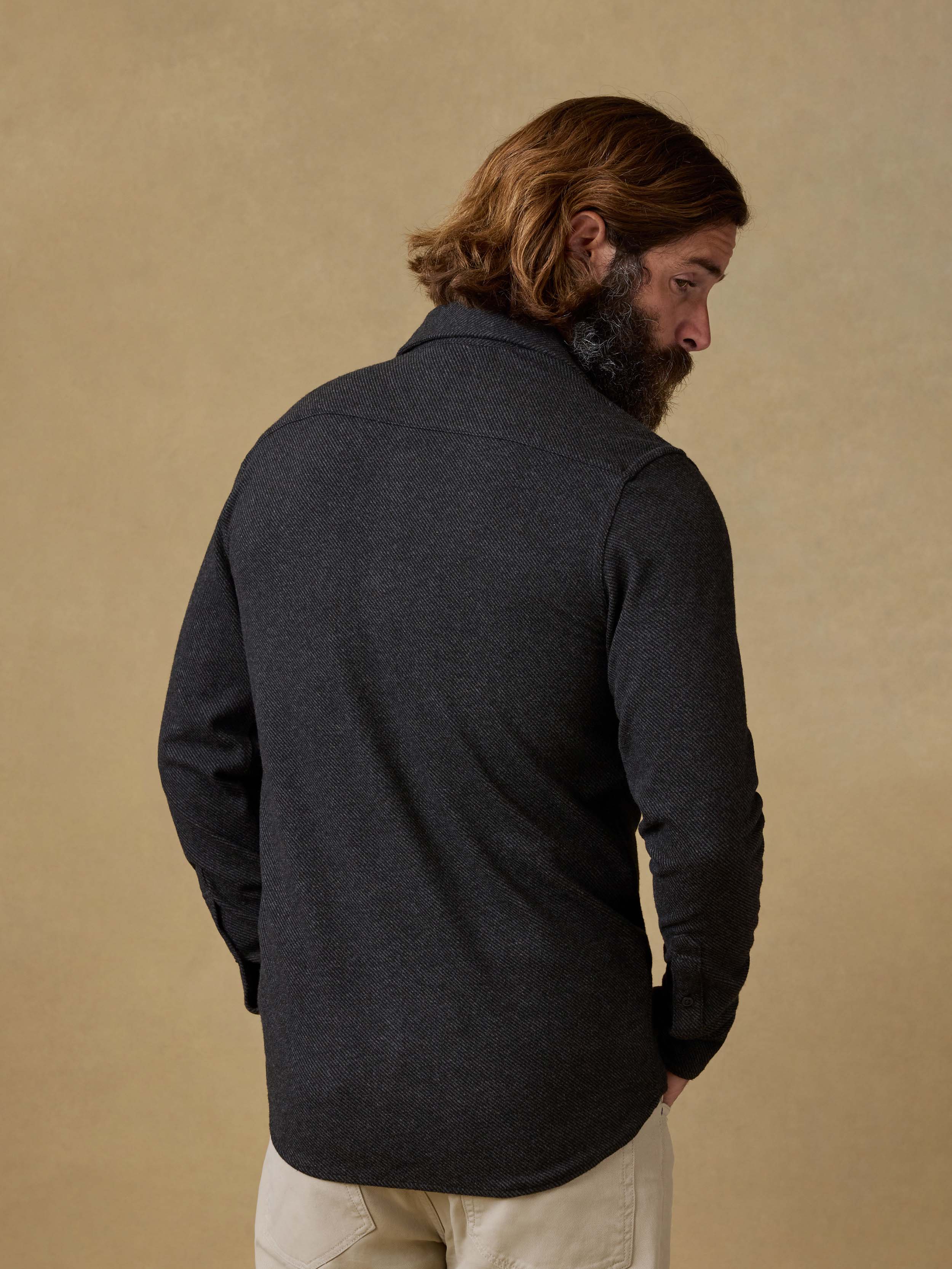 Legend™ Sweater Shirt - Heathered Black Twill | Faherty Brand