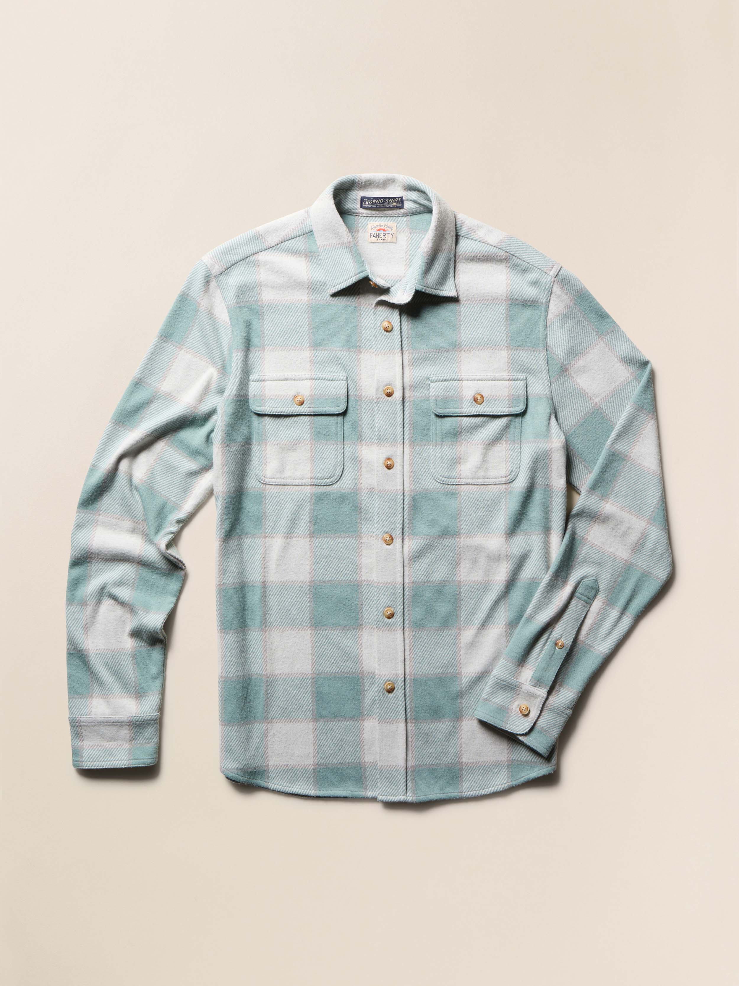 Legend™ Sweater Shirt - Island Sage Plaid | Faherty Brand