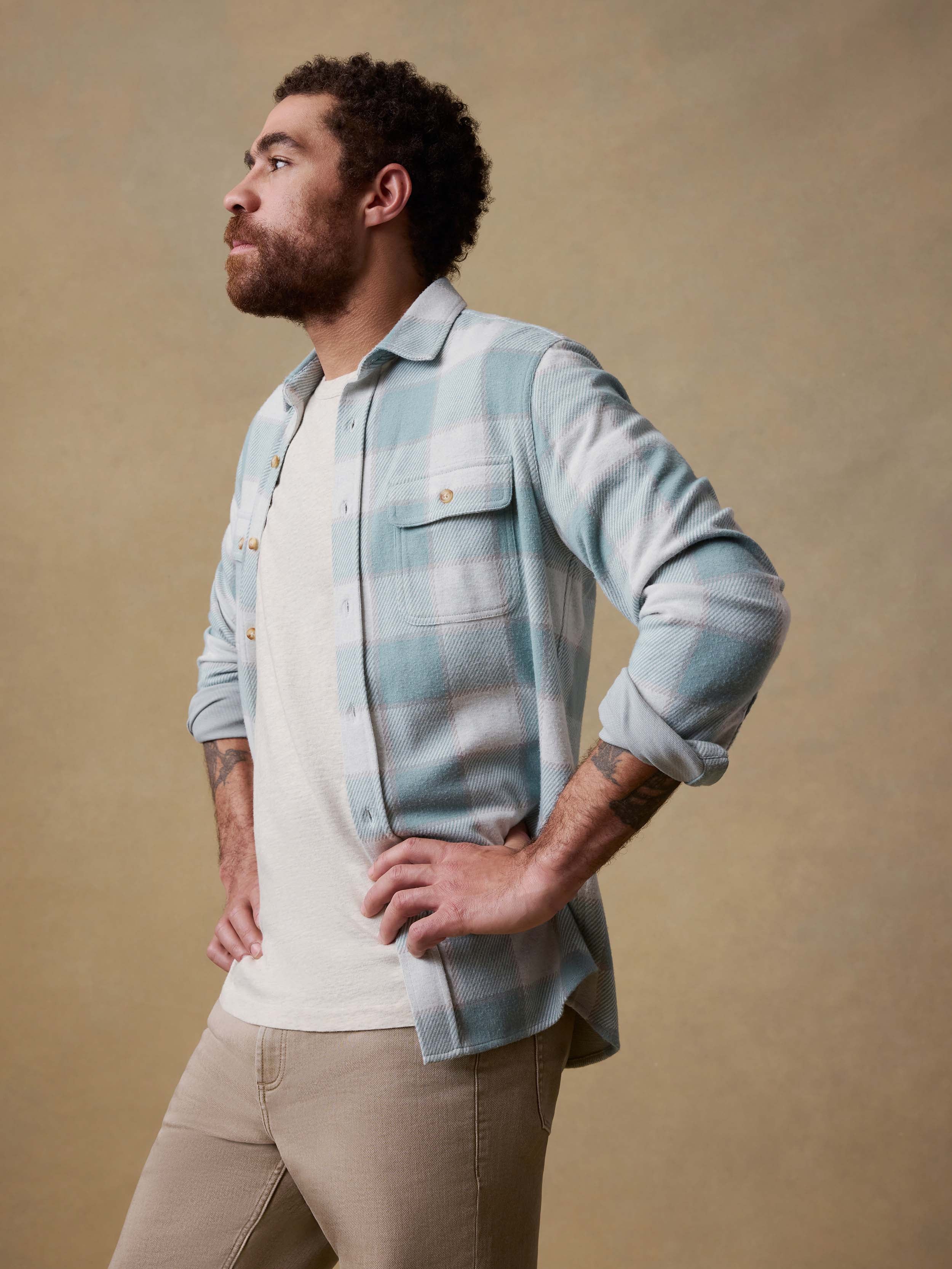 Legend™ Sweater Shirt - Island Sage Plaid | Faherty Brand