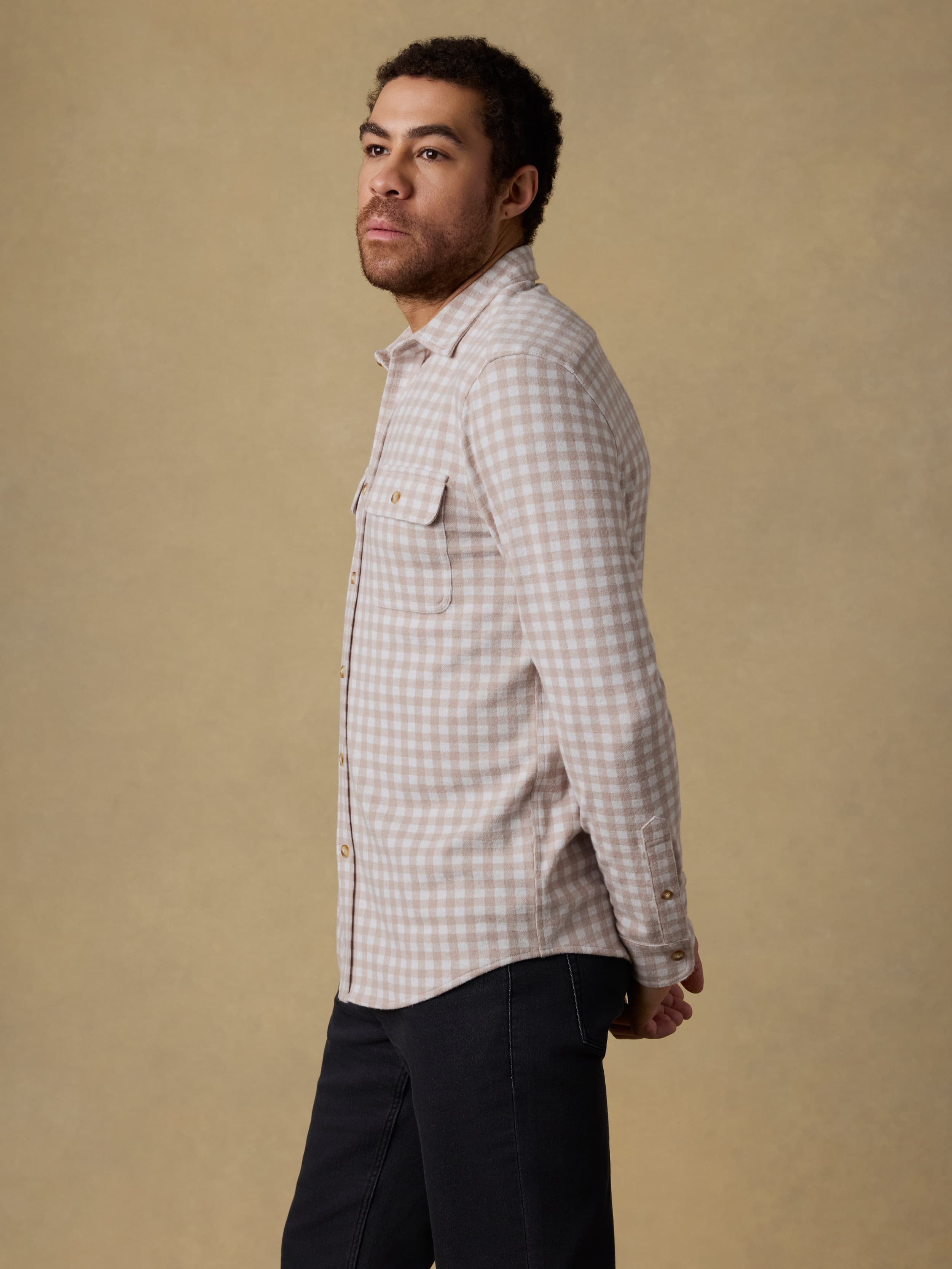 Legend™ Sweater Shirt - Shore Tan Gingham | Faherty Brand
