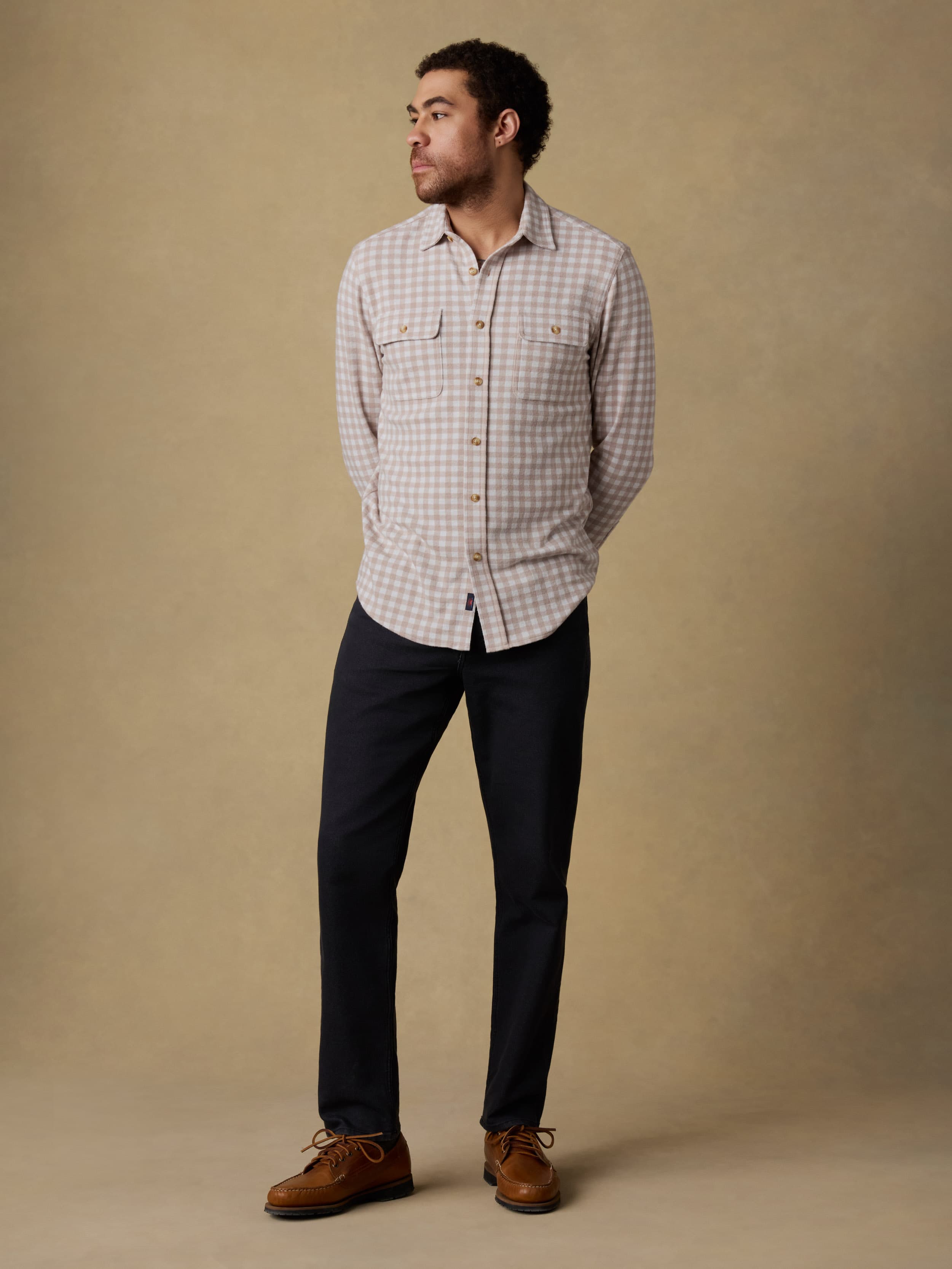 Legend™ Sweater Shirt - Shore Tan Gingham | Faherty Brand