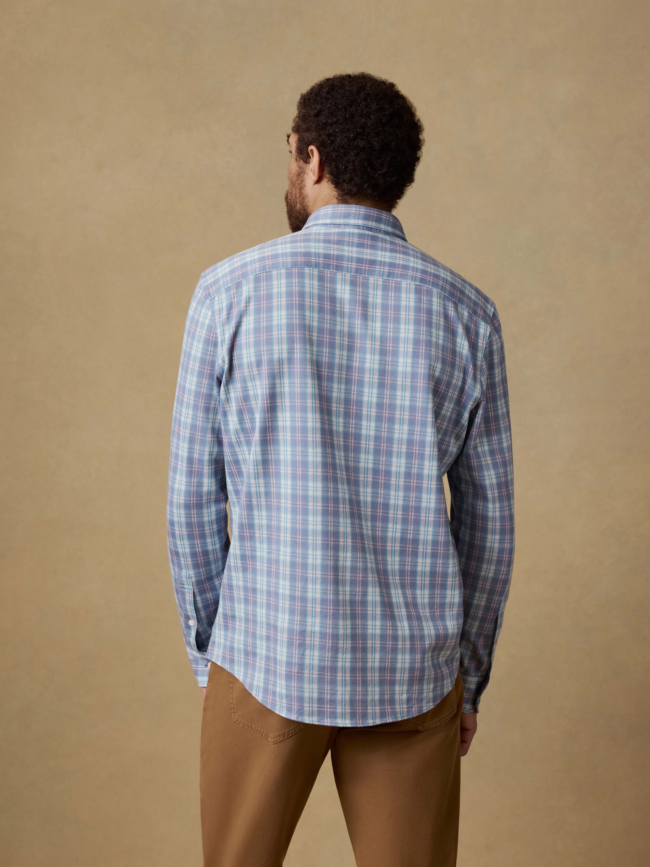 Coastline Knit Shirt - Summer Teal Plaid | Faherty Brand